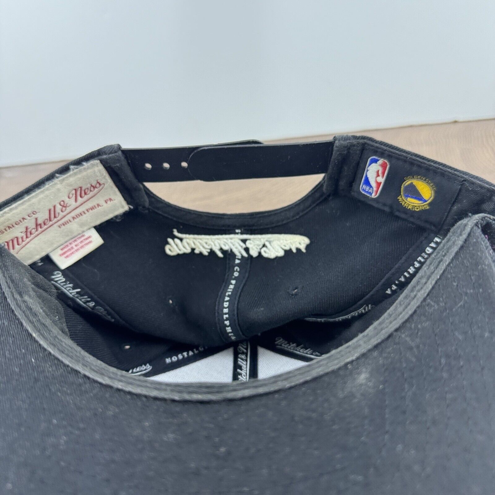 Mitchell & Ness Golden State Warriors Hat Snapback Black Hat Adjustable Mitc Size ONE SIZE - 13 Thumbnail