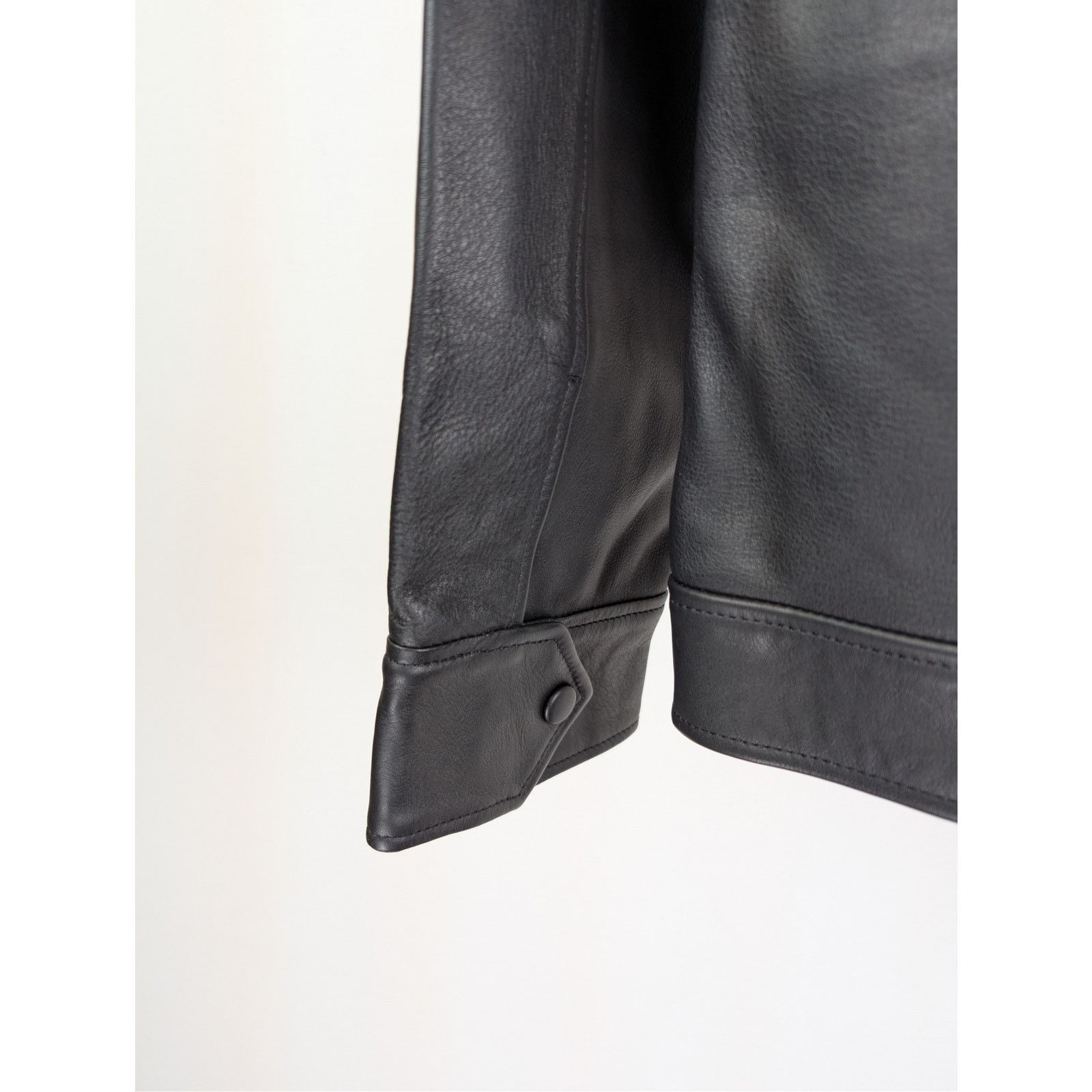 Officine Generale o1rshd1 Dafoe Bomber Grained Leather Jacket in Black Size US M / EU 48-50 / 2 - 16 Thumbnail