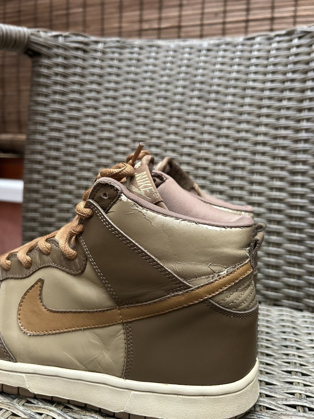 Vintage 2003 Nike Dunk High “UNSTUSSY” Hay Maple Taupe