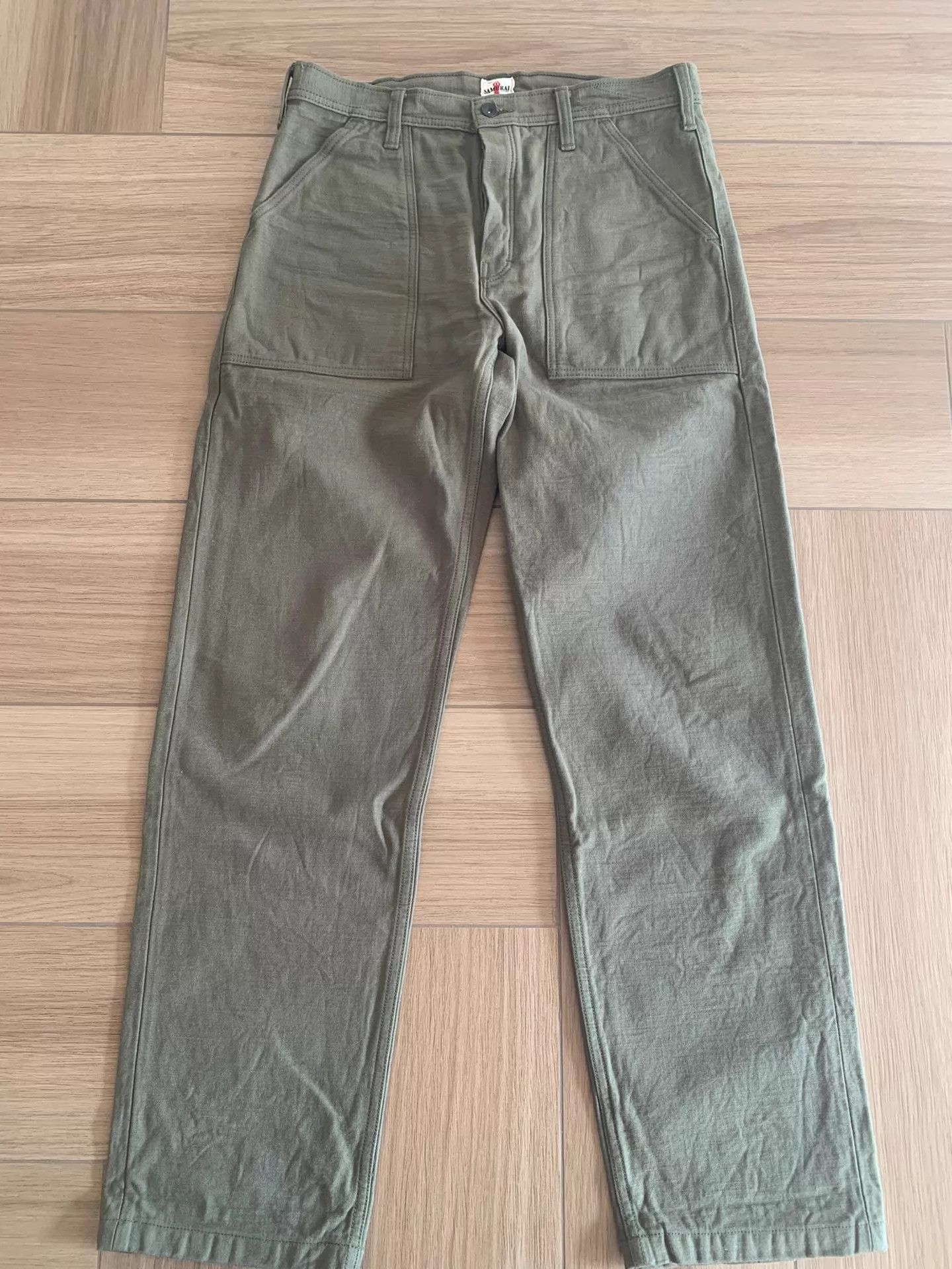Samurai Jeans SAMURAI JEANS Olive Green Heavy Cotton Sateen Pants 35 Size US 35 - 1 Thumbnail