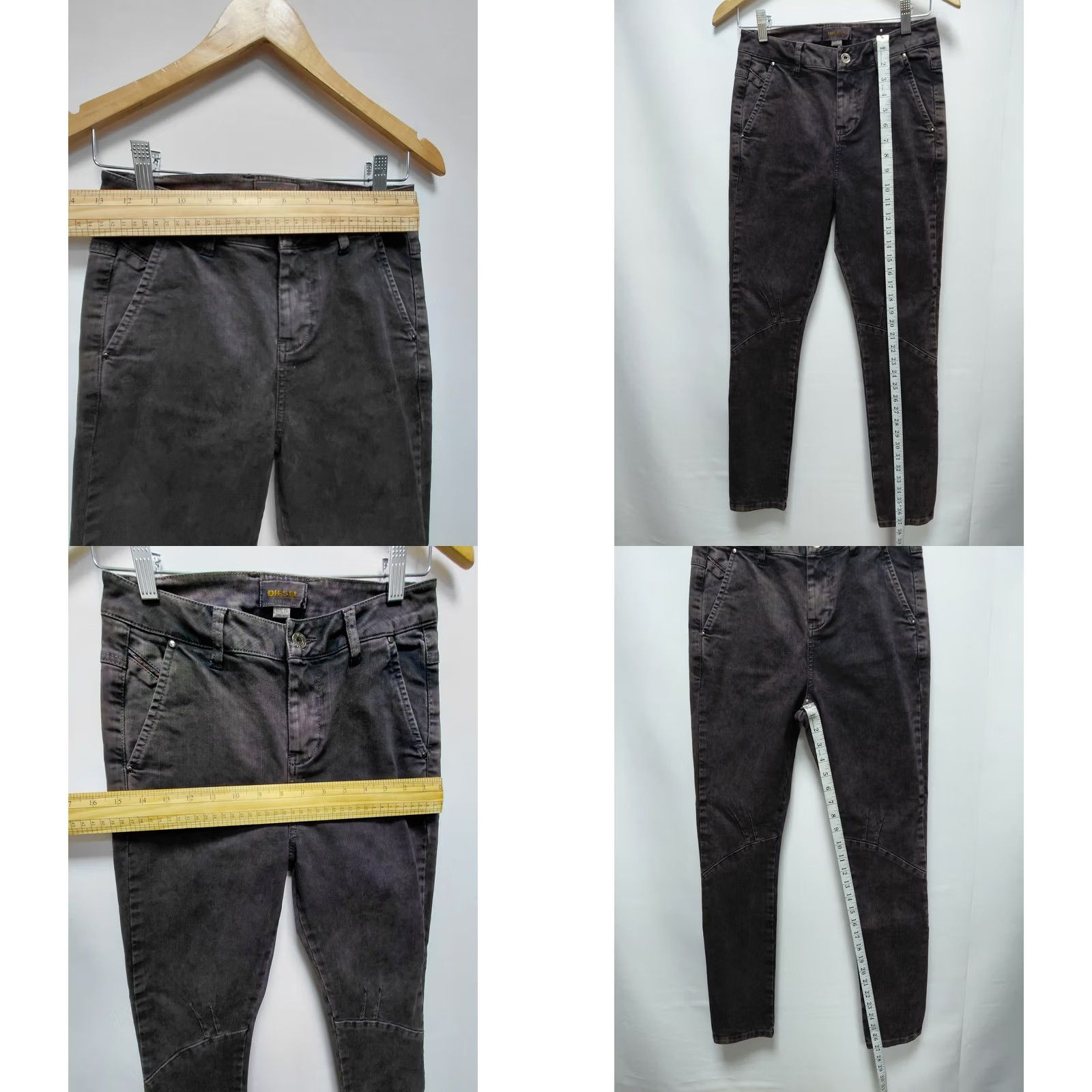 Diesel Diesel Black Skinny Jeans Solid Denim Size 25 Womens Jeans 5-Pocket Stretch Mid Rise Black Size 42" / US 20 - 8 Thumbnail