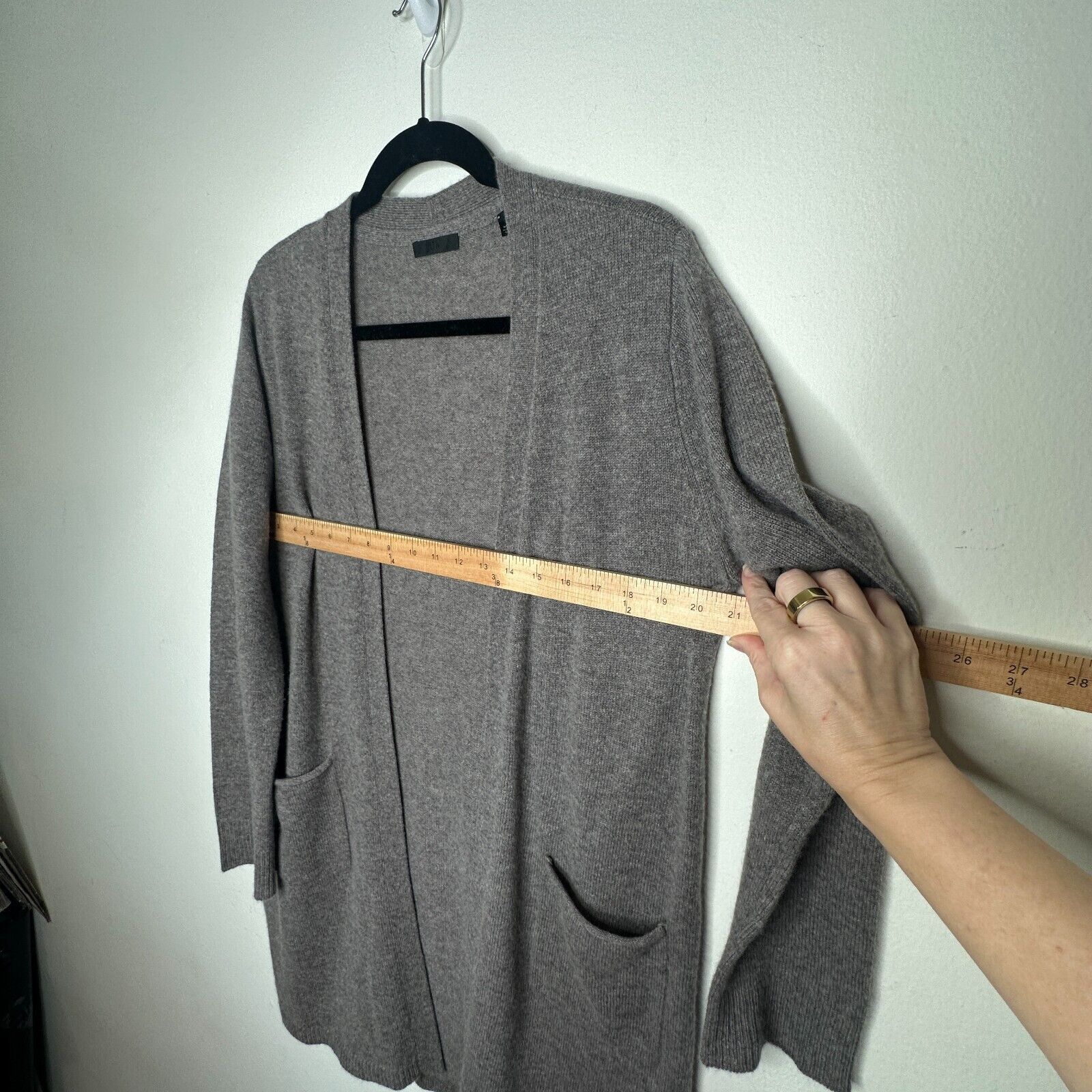 ATM ATM Gray Cashmere Open Long Sleeve Pockets Side Slits Med Size M / US 6-8 / IT 42-44 - 10 Thumbnail