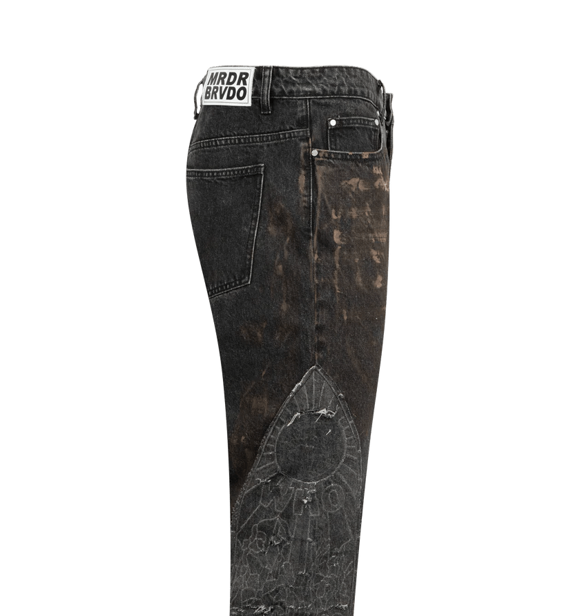 Who Decides War o1h1sh11225 Mechanic Denim Jean in Black/Grey Size US 34 / EU 50 - 3 Thumbnail