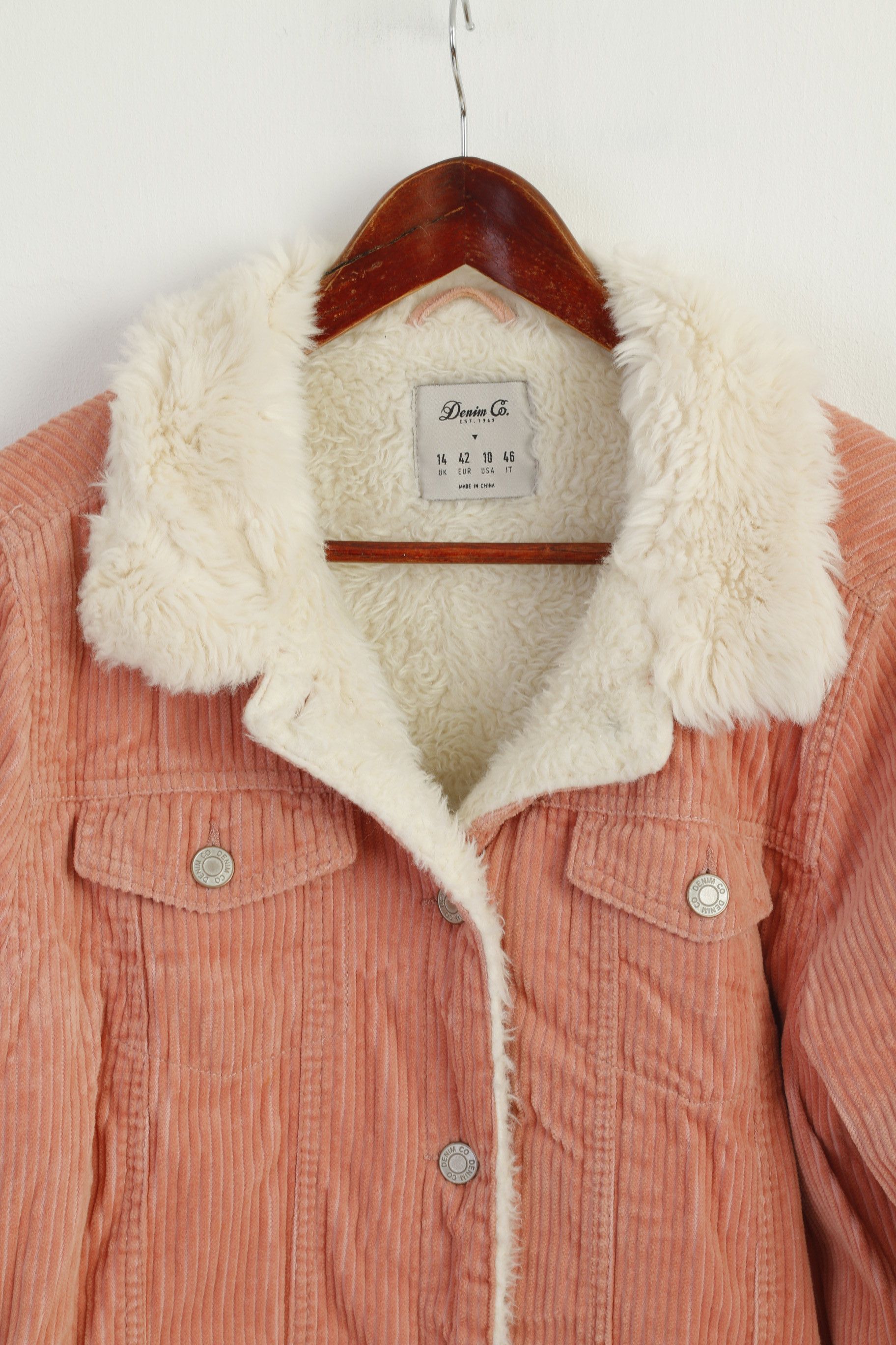 Denim & Co. Denim Co. Women 14 42 Jacket Pink Cotton 8851 Size XL / US 12-14 / IT 48-50 - 2 Thumbnail