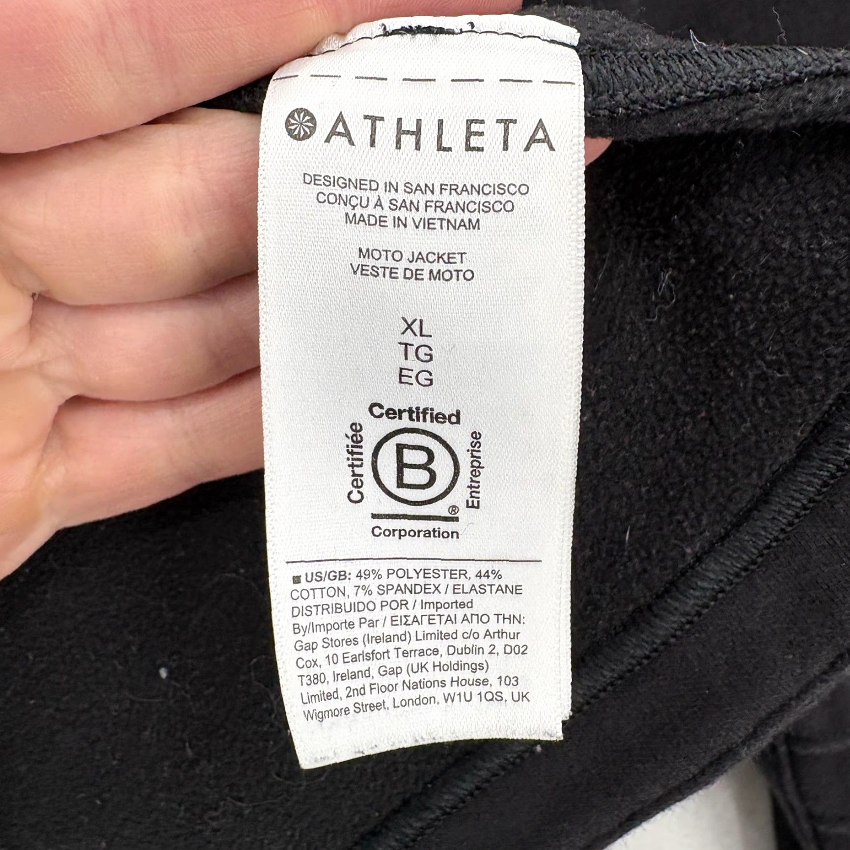 Athleta Athleta Moto Jacket Womens XL Black Fleece Quilted Zip Pockets Biker Casual Size XL / US 12-14 / IT 48-50 - 5 Thumbnail