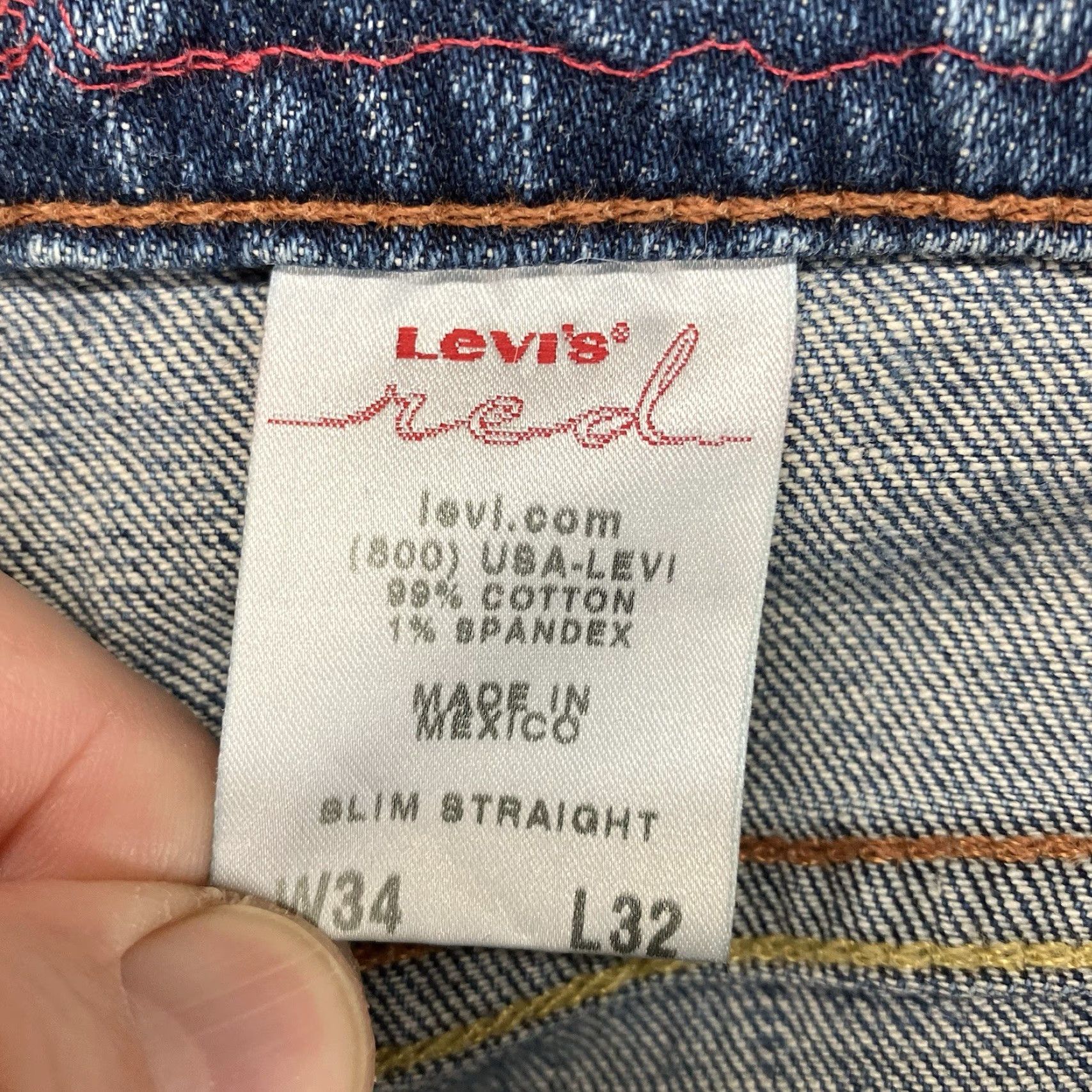 Levi's VTG Levi's Red Collection Jeans Mens 34x32 Blue Medium Wash Slim Straight Denim Bar? 5-Pocket Retro USA Classic Vintage Leather Patch Womens? Size US 34 / EU 50 - 5 Thumbnail