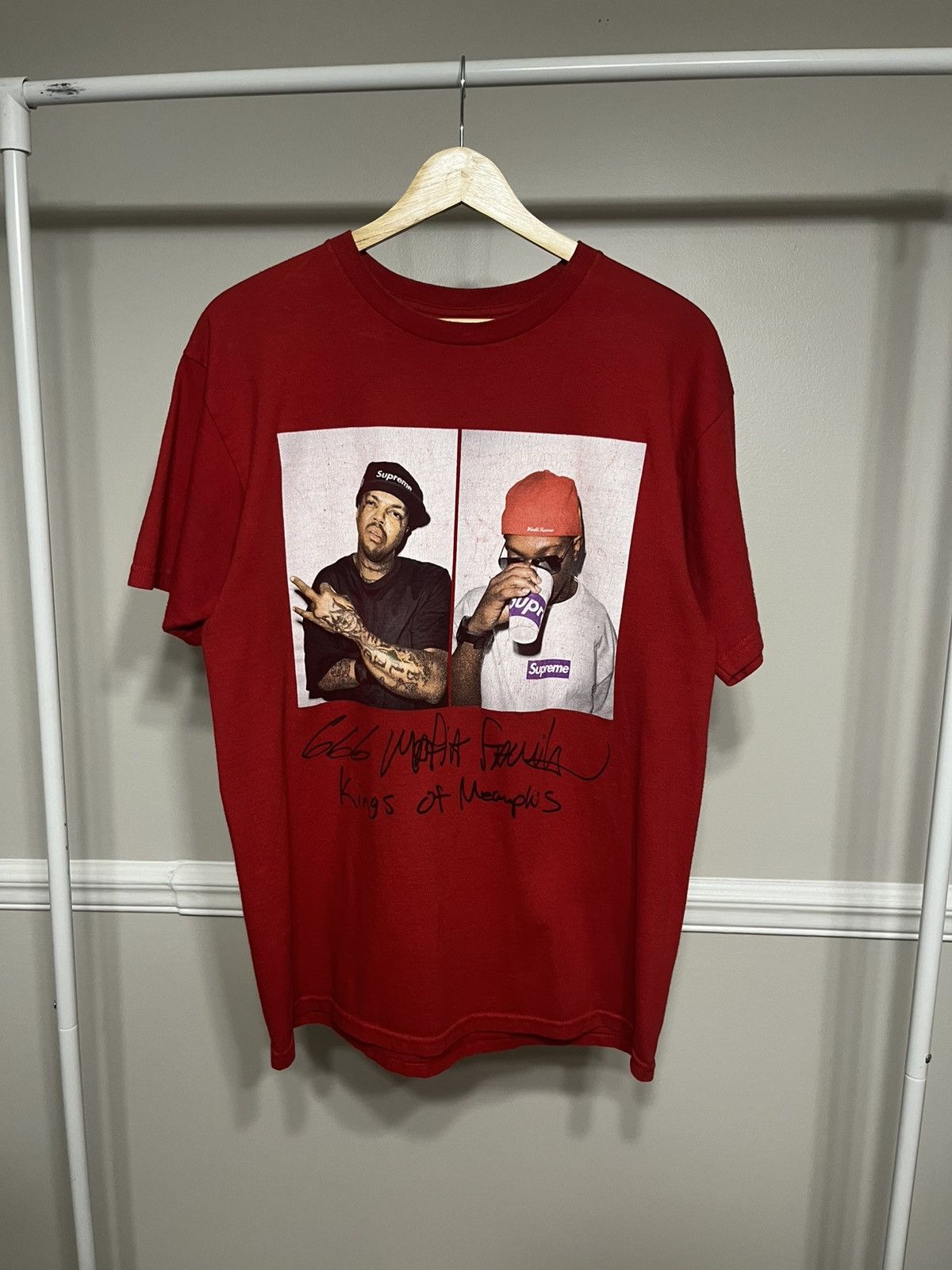 Supreme 2012 Three Six Mafia Photo Tee Red M USA Three 6