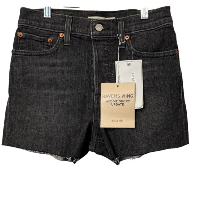 Levi's Levi’s Wedgie Shorts Ravens Wing Black Sz 27 Sample Size 27" / US 4 / IT 40 - 1 Thumbnail