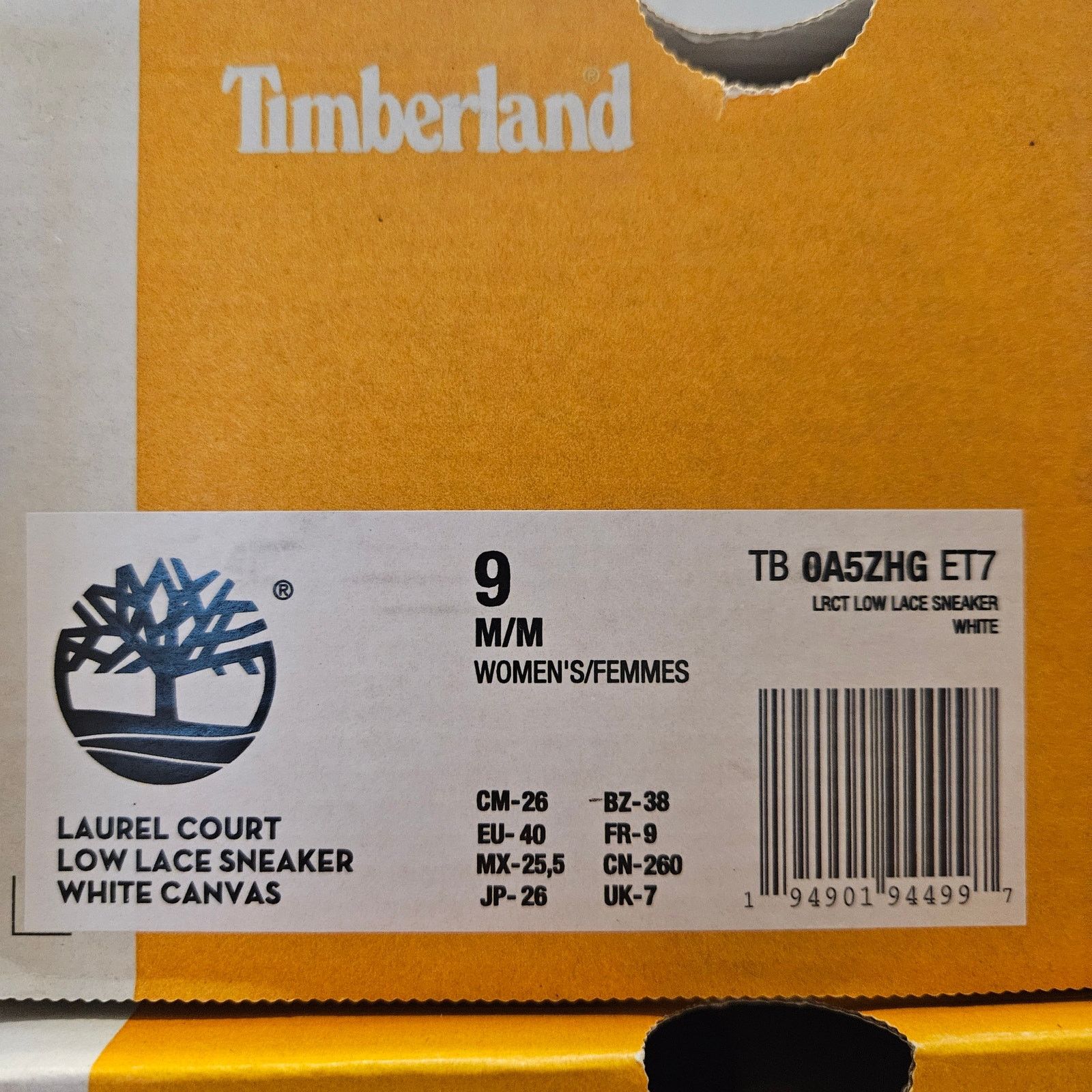 Timberland TIMBERLAND WOMEN'S 9 LAUREL COURT LOW LACE WHT CANVAS Size US 9 / IT 39 - 10 Thumbnail