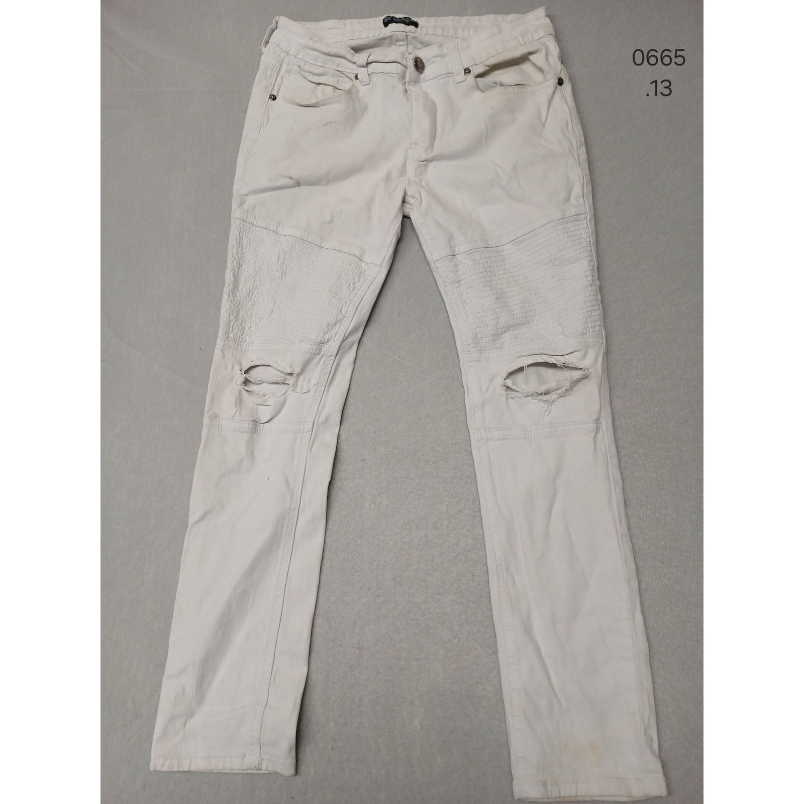 Other Black (30x30) White Rugged Skinny Flex Stretch Jeans Size US 30 / EU 46 - 1 Thumbnail