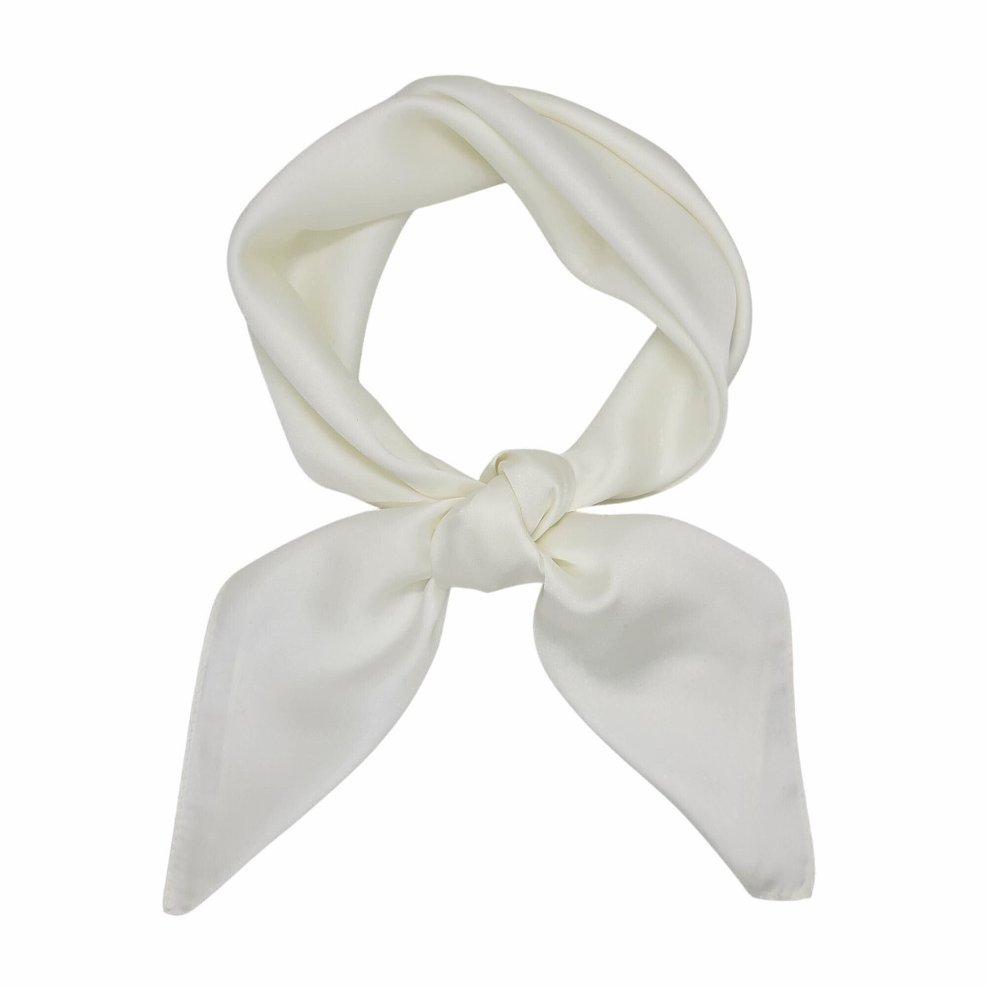 Other ⭐Elegant Luxury Bandana Square Silky Scarf WHITE Solid Wrap Size ONE SIZE - 2 Thumbnail