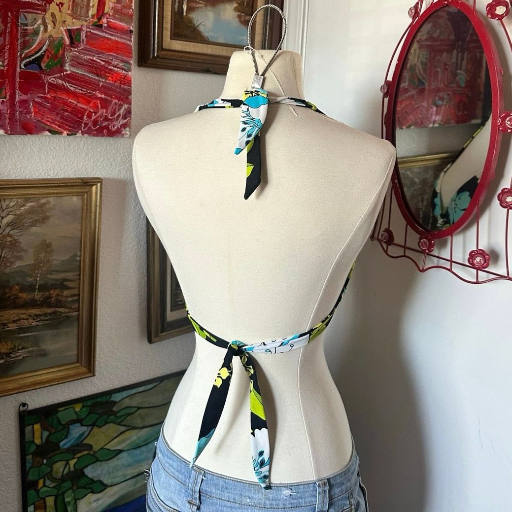 Other hula honey floral green blue halter bikini top Size M / US 6-8 / IT 42-44 - 3 Thumbnail