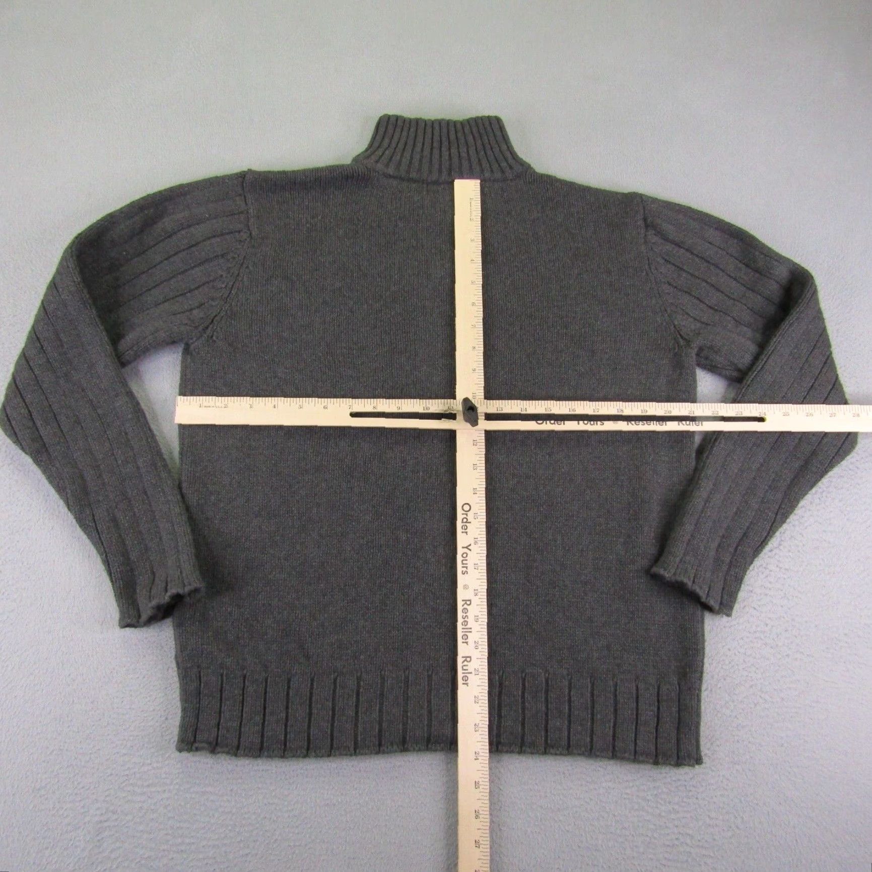 Ralph Lauren Vintage Ralph Lauren Men’s Sweater Pullover 1/4 Zip Knit Mock Neck Gray L Cotton Preppy Size US L / EU 52-54 / 3 - 4 Thumbnail