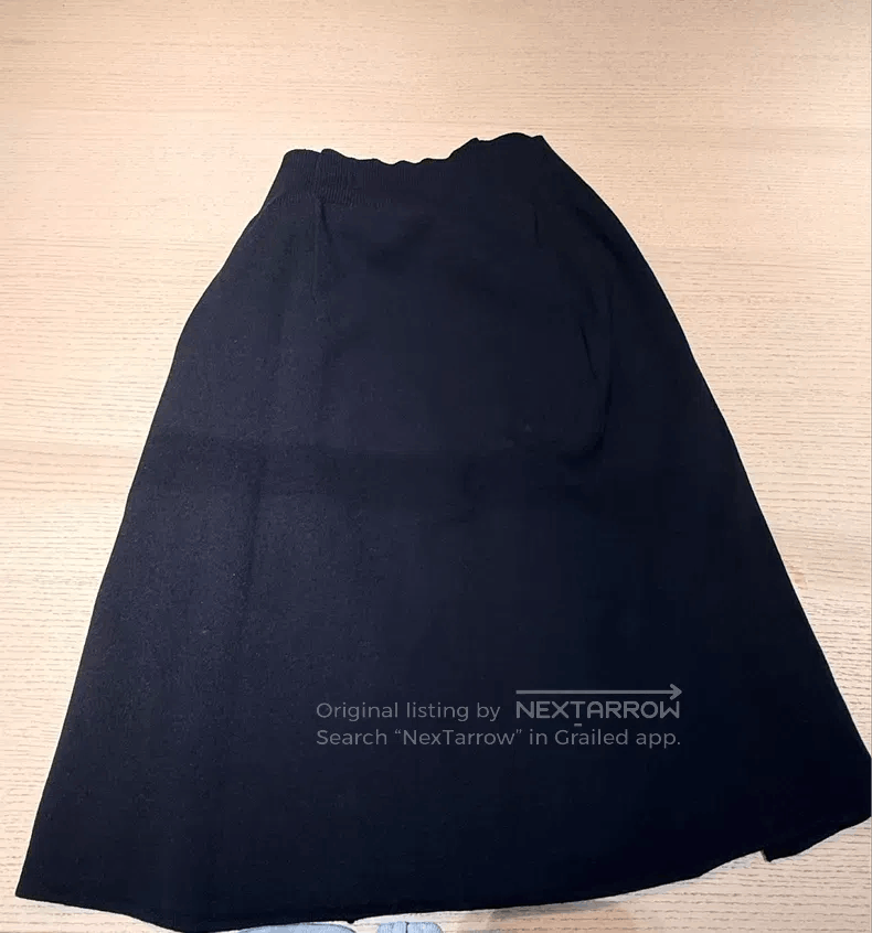 Helmut Lang Helmut Lang size S Black knitted mid-length skirt with adju Size 23" - 2 Thumbnail