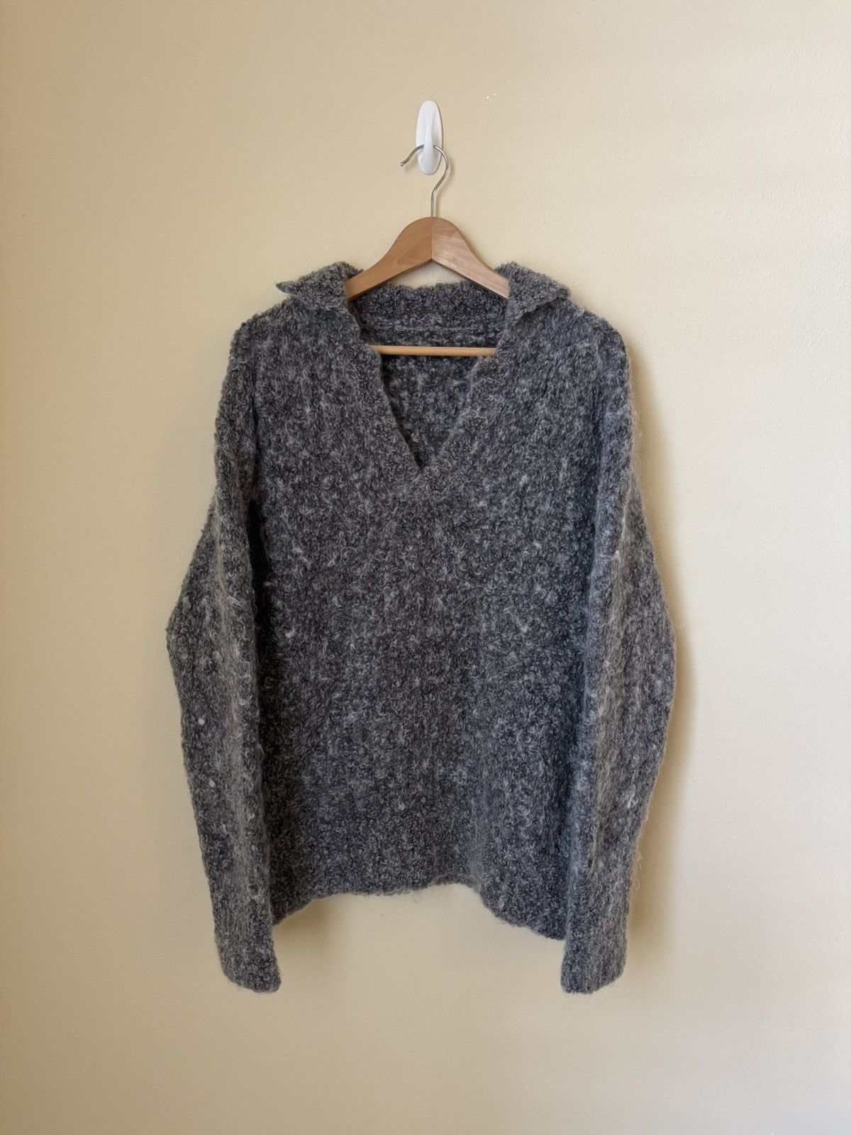 Stoffa Stoffa Mohair Long Sleeve Polo Shirt Grey 52 Size US L / EU 52-54 / 3 - 1 Thumbnail