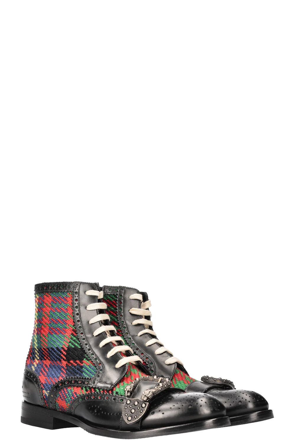 Gucci o1tko11025 Tartan Brogue Ankle Boots in Multicolor Size US 7 / EU 40 - 6 Thumbnail