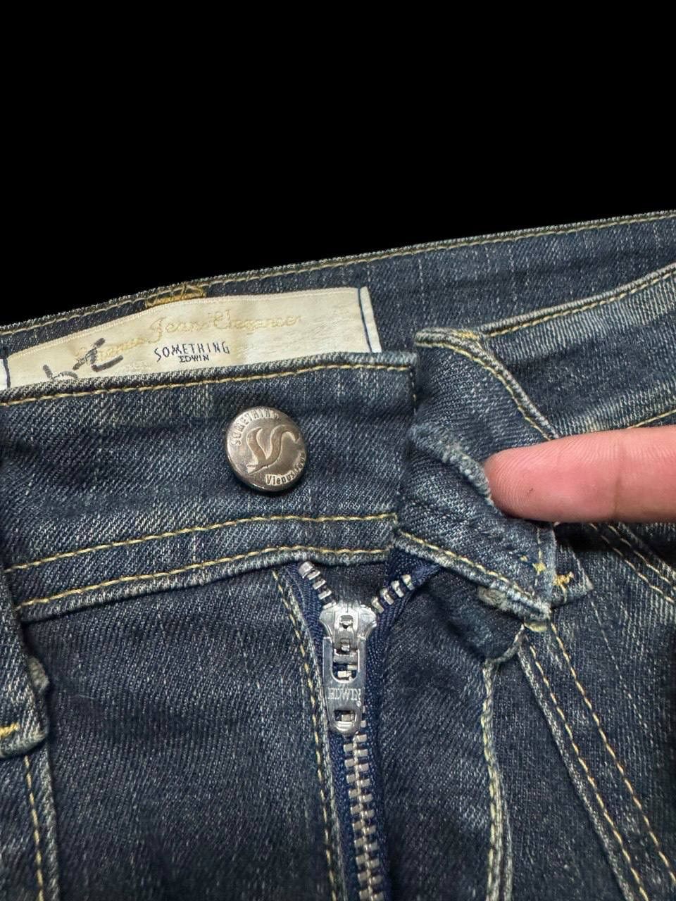 Japanese Brand × Vintage FLARE 90s Something Edwin Insane Rusty Mudwash Dark Jeans Size US 27 - 9 Thumbnail