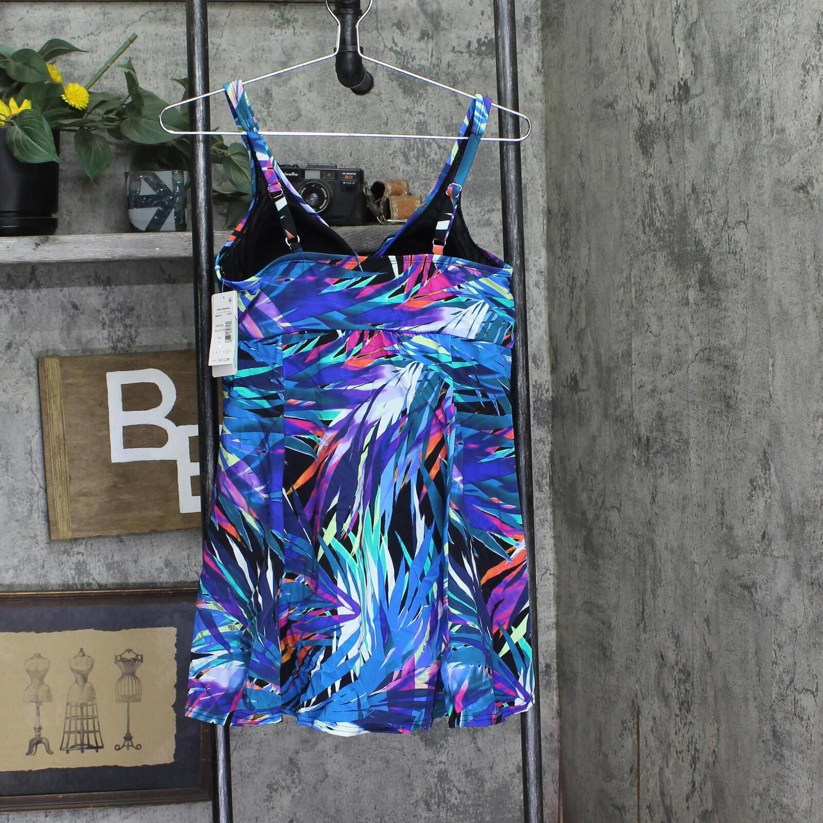 Other Nwt Swim Solutions Swim One Piece Dress Black / Multi 16 Size ONE SIZE - 2 Thumbnail
