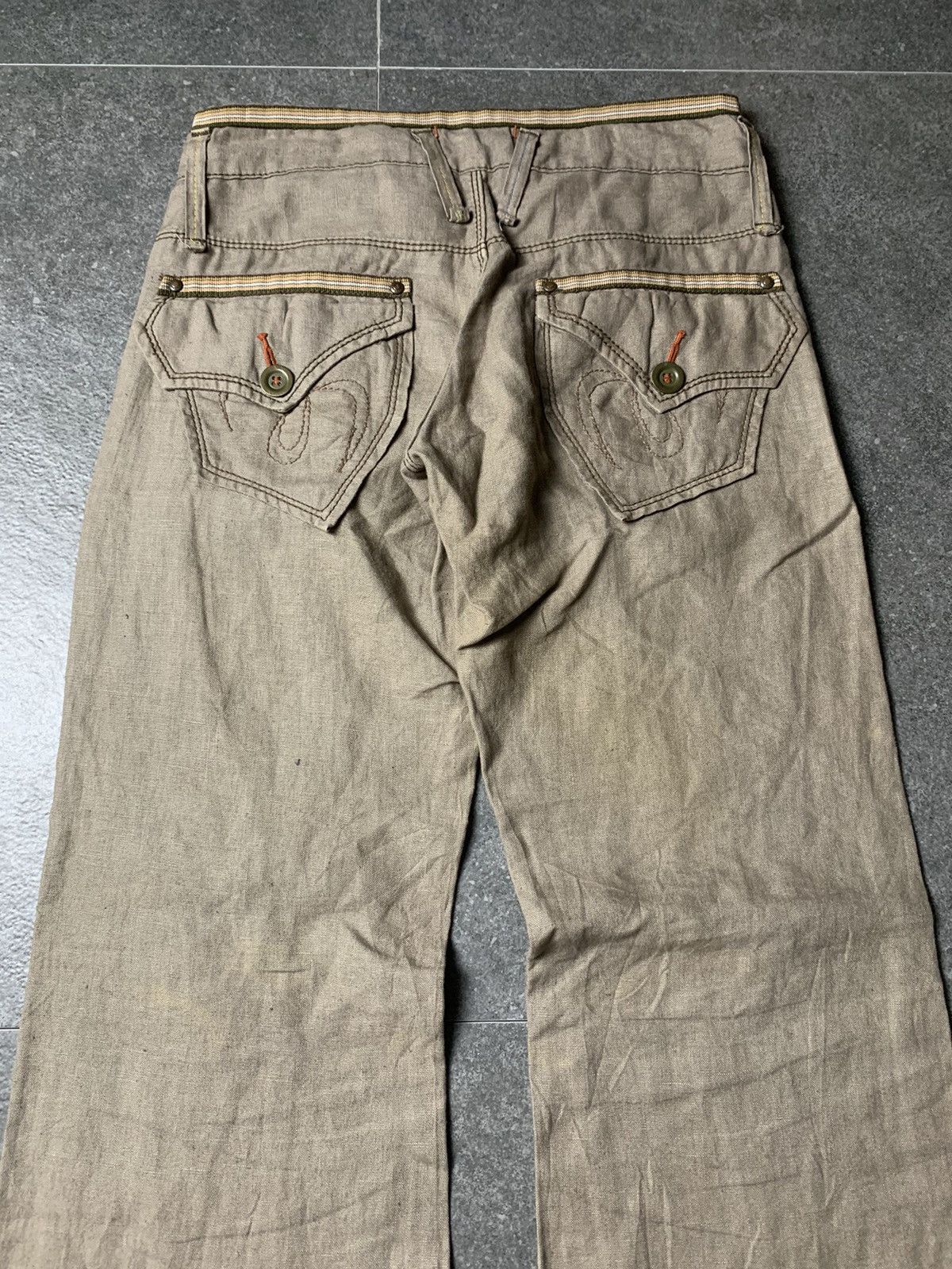 If Six Was Nine 2000s Et Boite Japan Linen Flared Pants Like GOA Size US 27 - 10 Thumbnail