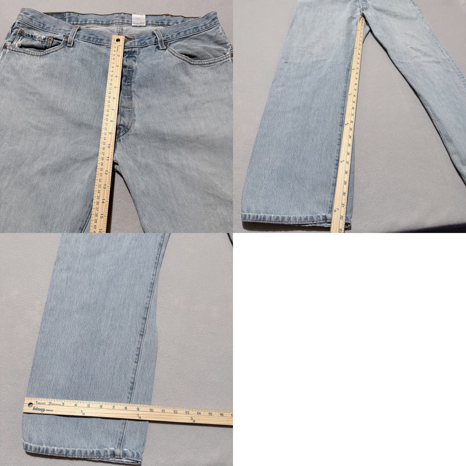 Levi's VINTAGE Levi's Jeans Men Blue 501 Distressed Zip-Fly Straight-Leg 40x34 Mens Jeans Vintage Levi's 501 Size US 40 / EU 56 - 10 Thumbnail