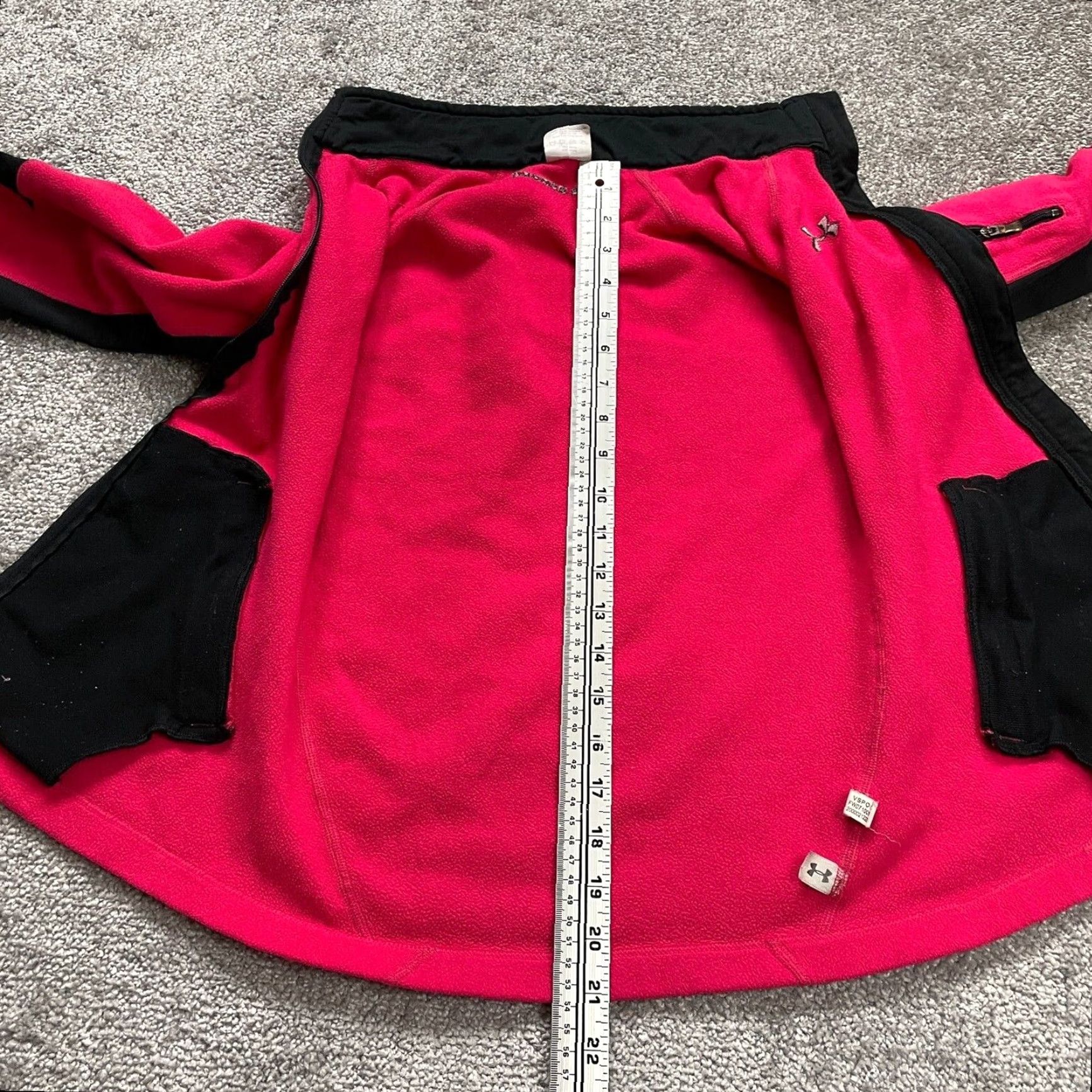 Under Armour Under Armour Fleece Jacket Womens XS Red Black Full Zip Pocket High Neck Outdoor Size M / US 6-8 / IT 42-44 - 6 Thumbnail