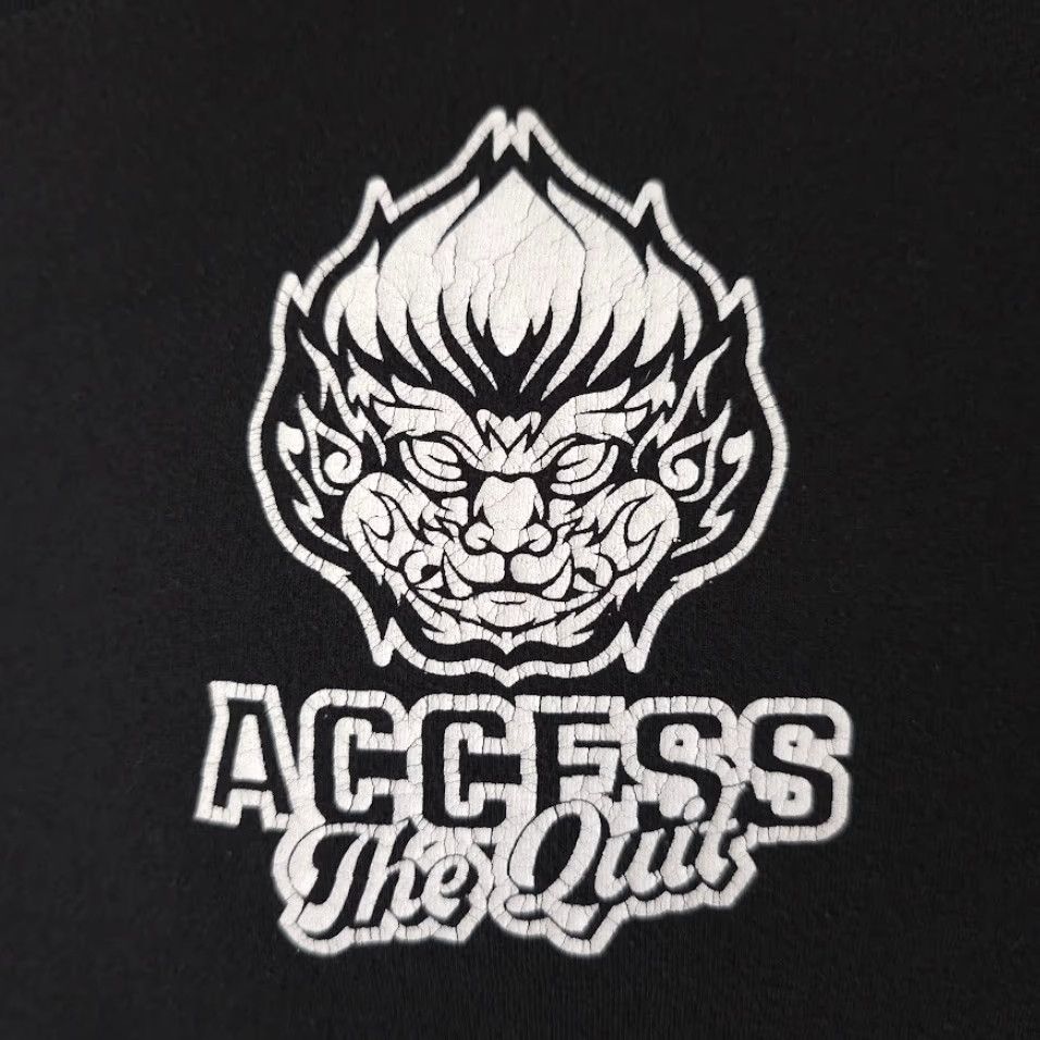 Vintage Access The Quit Addiction Recovery T Shirt Mens Small Black Cotton Crew Neck Size US S / EU 44-46 / 1 - 3 Thumbnail