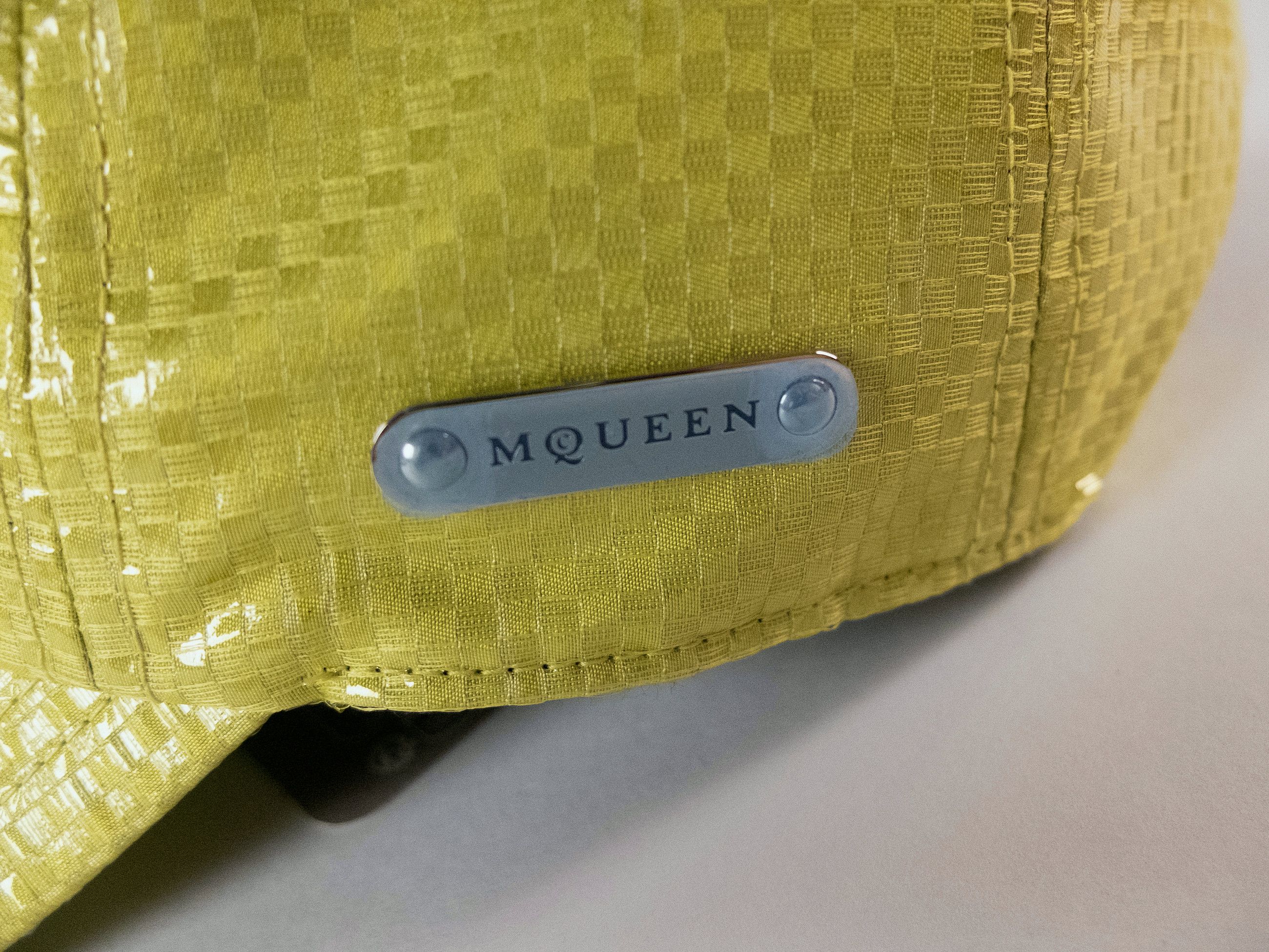 Alexander McQueen ALEXANDER MCQUEEN yellow Tarpaulin silk baseball cap Medium Size ONE SIZE - 4 Thumbnail