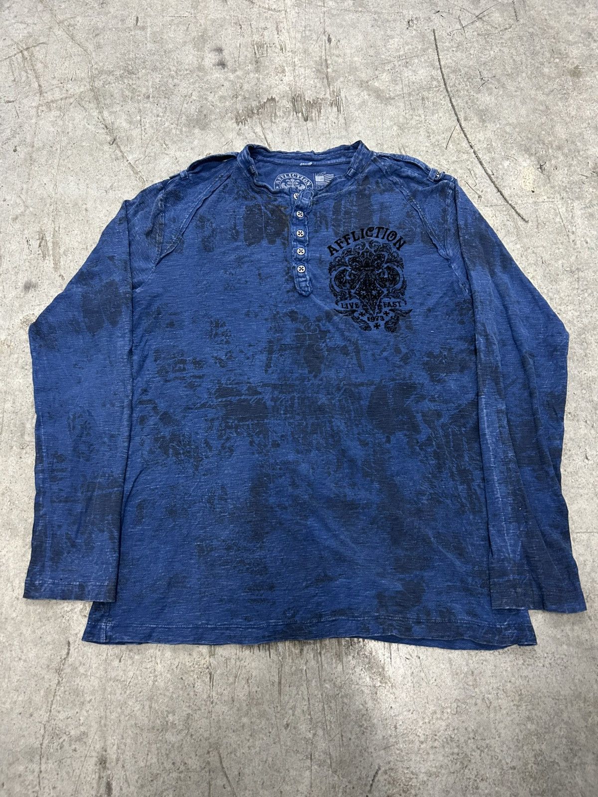Affliction Affliction long sleeve blue Y2K Size US L / EU 52-54 / 3 - 2 Thumbnail