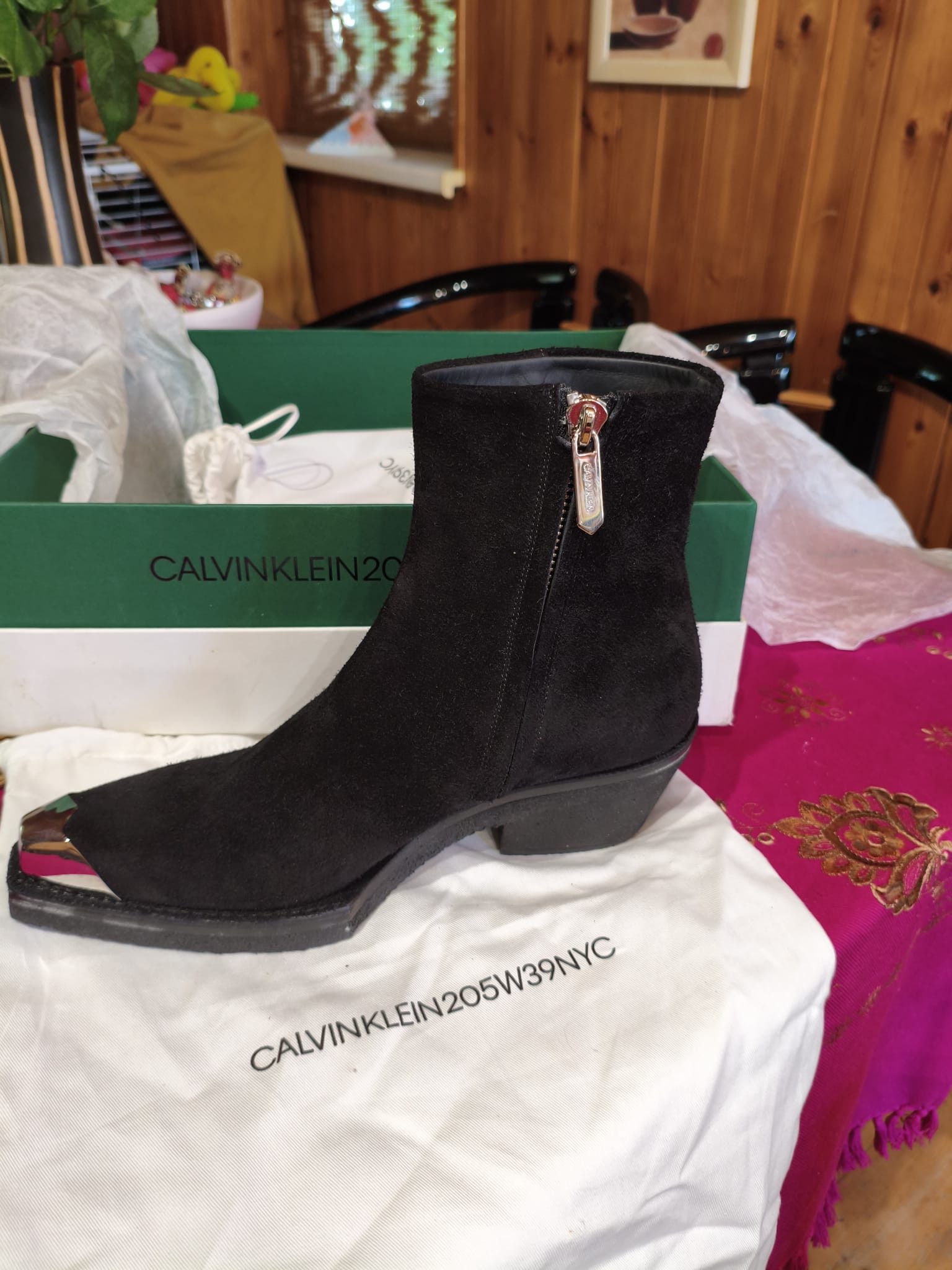 Calvin Klein 205W39NYC × Raf Simons Black Suede Metal Toe Cap