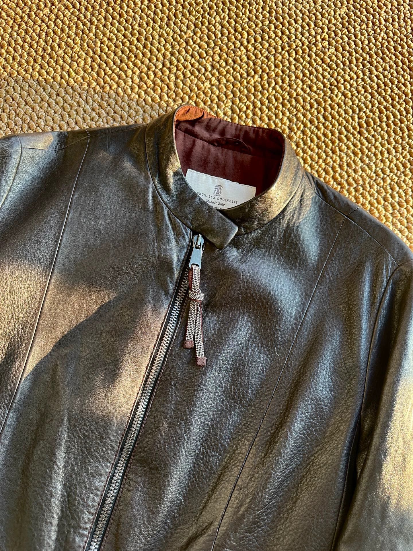 Brunello Cucinelli BC leather fitted short jacket women's black Size S / US 4 / IT 40 - 6 Thumbnail