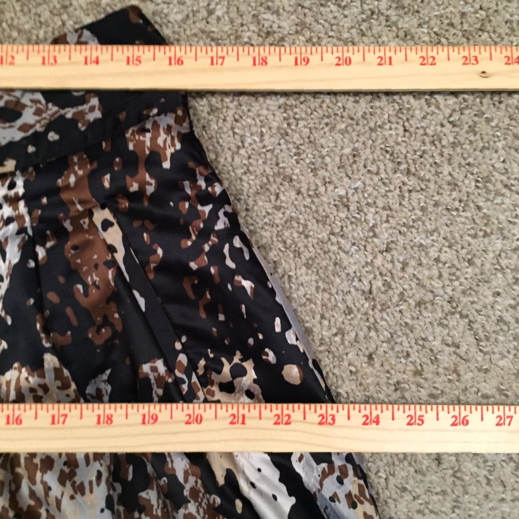 Worthington Worthington Skirt Knee Length Brown Animal Print Lined Button Front Size 8 Womens Flare Regular Polyester Size 30" / US 8 / IT 44 - 3 Thumbnail