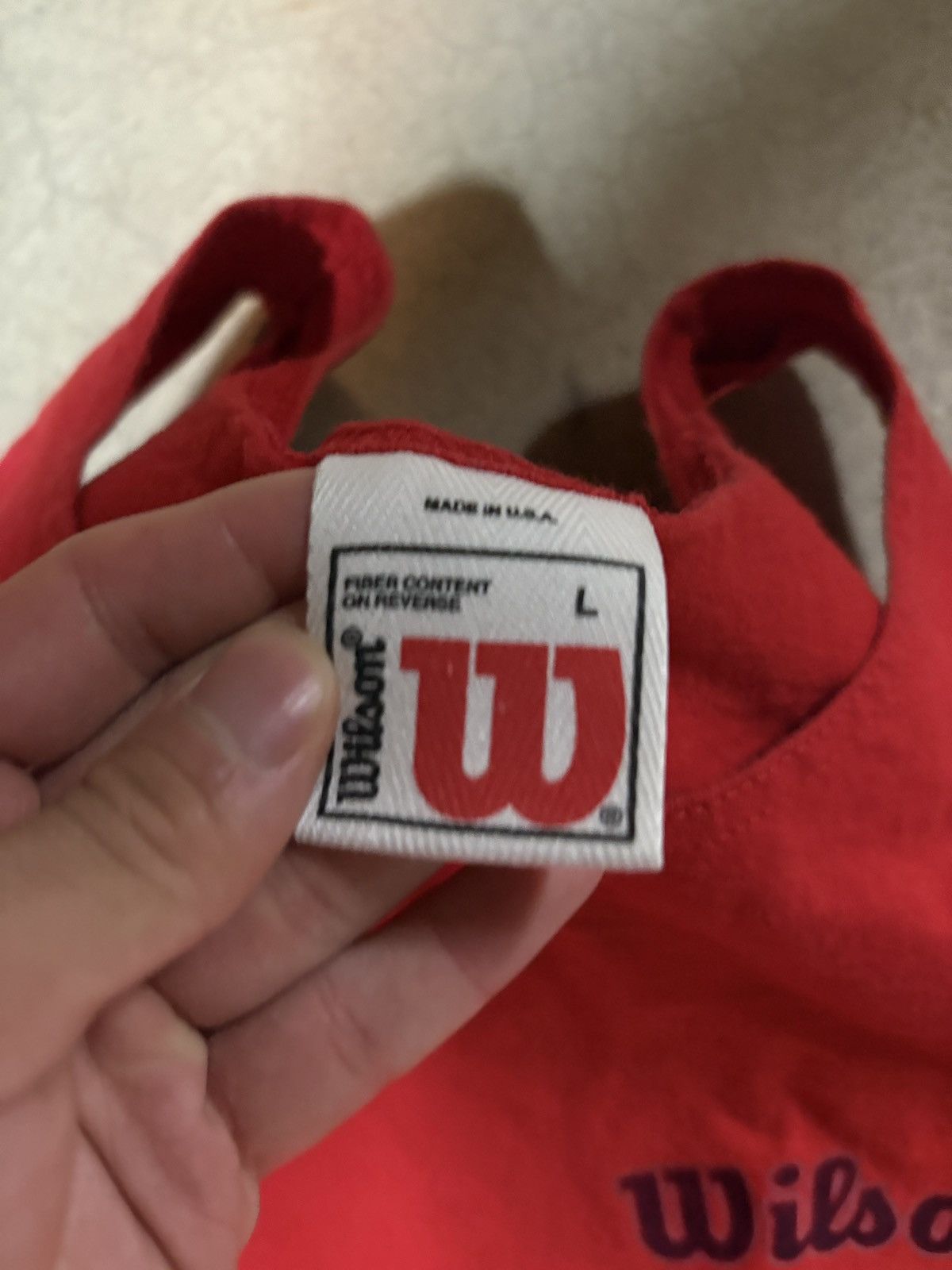 Wilson Vintage 90s Wilson Made In USA Tank Tee Shirt Red Size XL Size US XL / EU 56 / 4 - 5 Thumbnail