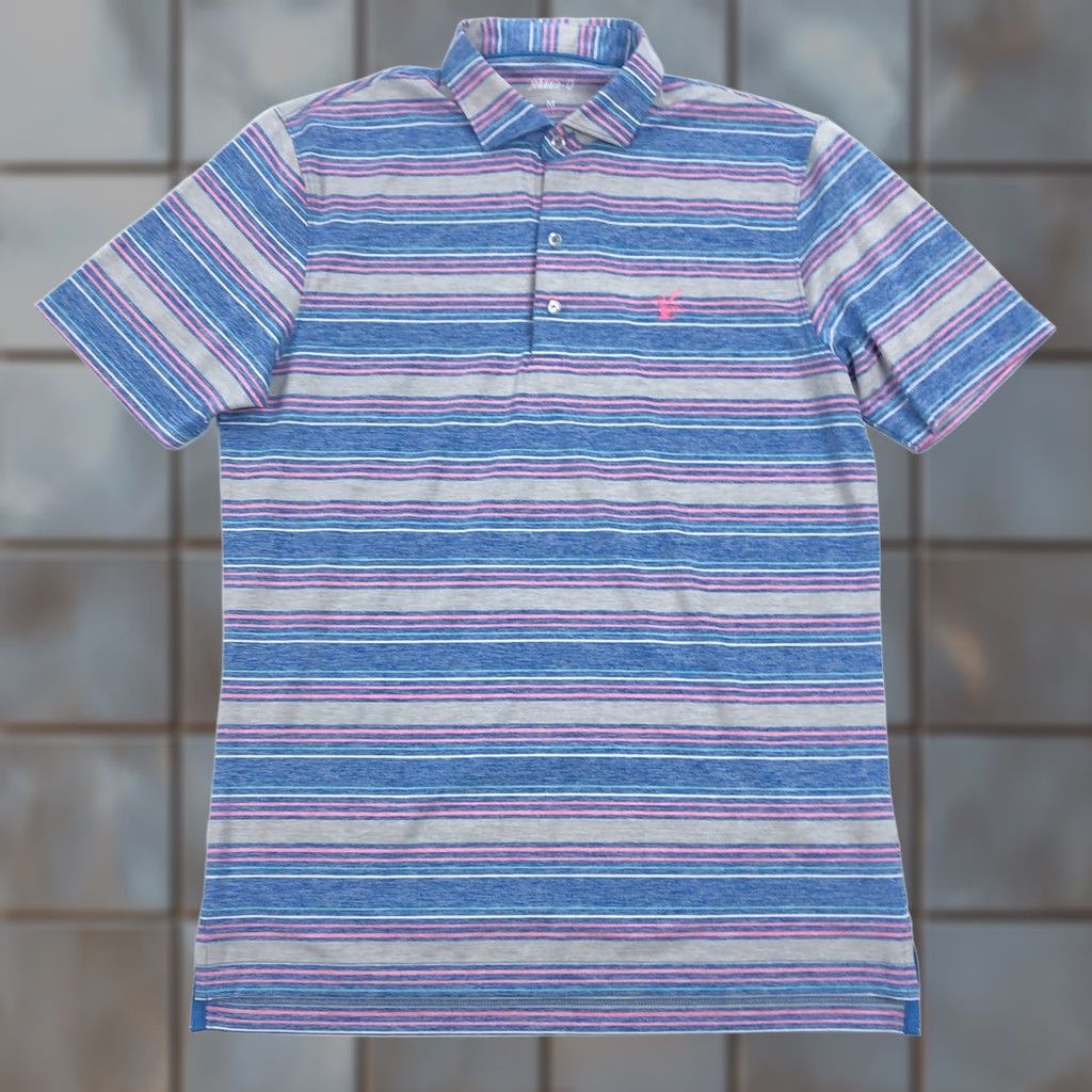 johnnie-O johnnie-O Polo Shirt Men M Golf Striped Preppy Coastal St James Sports Tennis Lightweight UV Performance Shirt Size US M / EU 48-50 / 2 - 1 Thumbnail