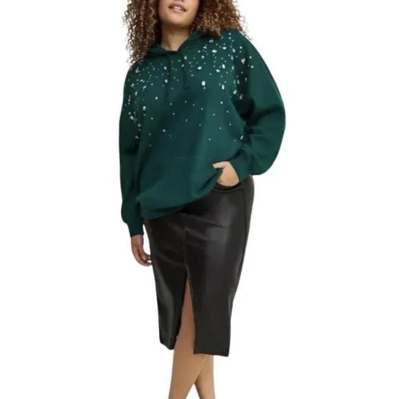 Torrid Torrid Botanical Garden Green Drop Shoulder Rhinestone Size XL / US 12-14 / IT 48-50 - 2 Thumbnail