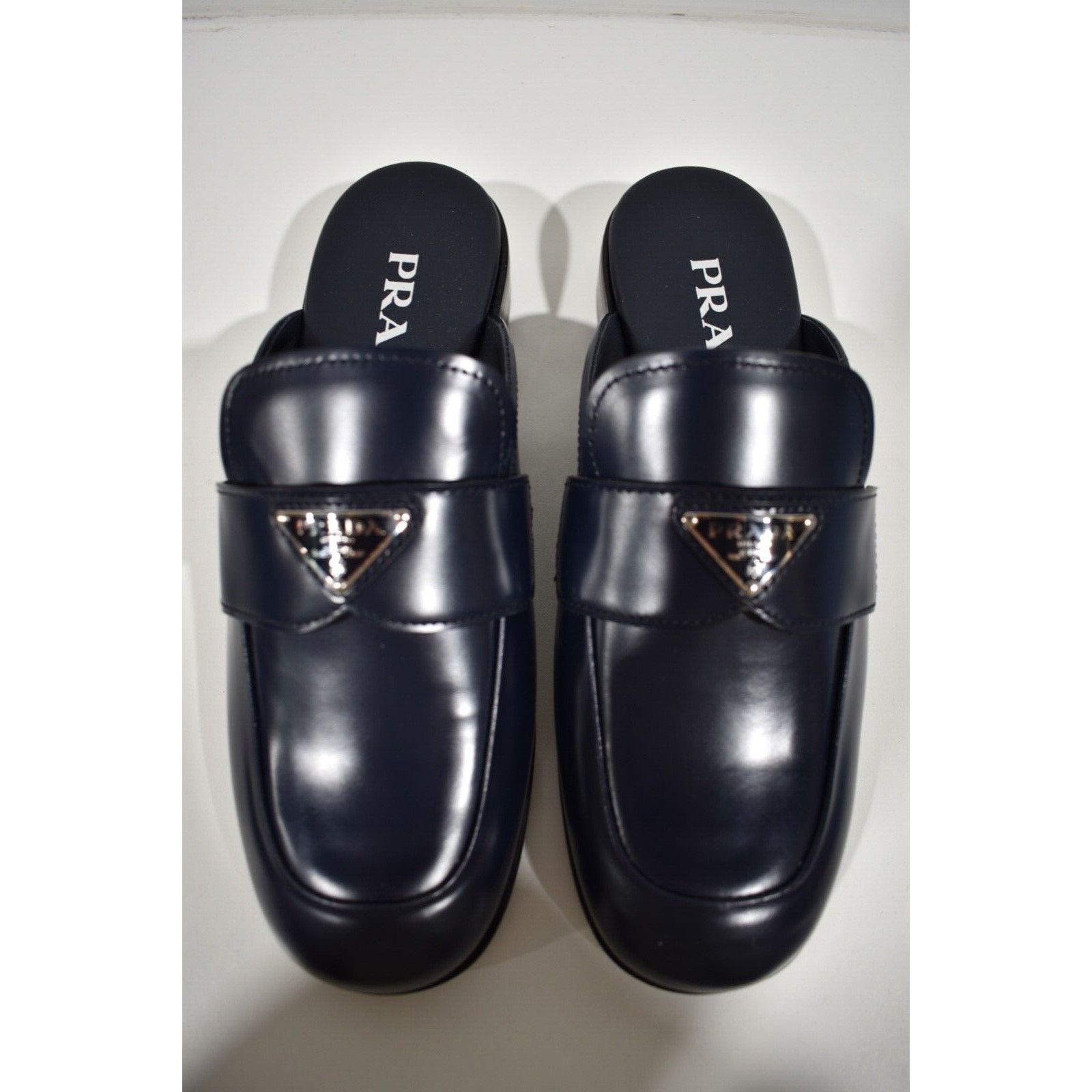Prada Prada Leather Triangle Loafer Slip On Slide Mule Flat 36.5 Size US 6 / IT 36 - 7 Thumbnail