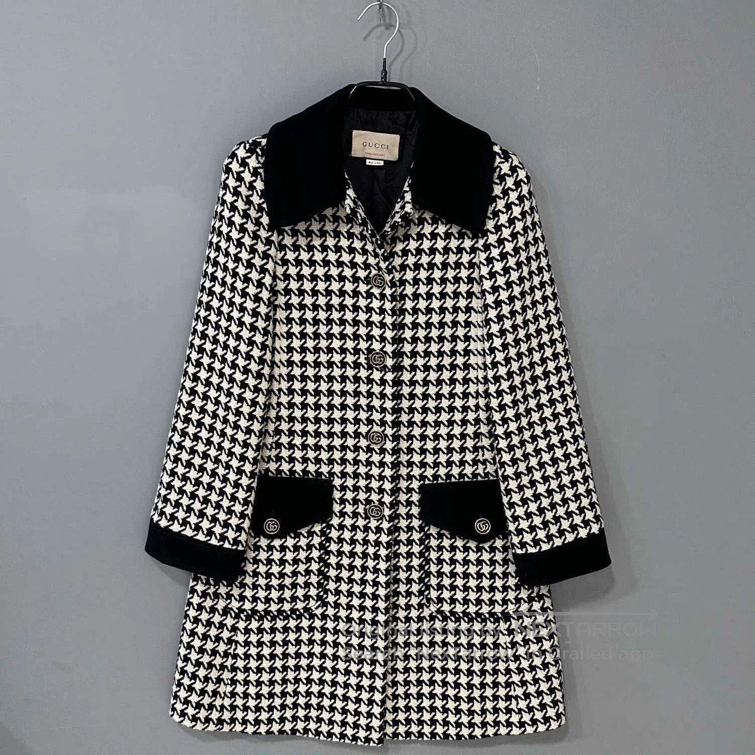 Gucci Houndstooth Wool Coat.