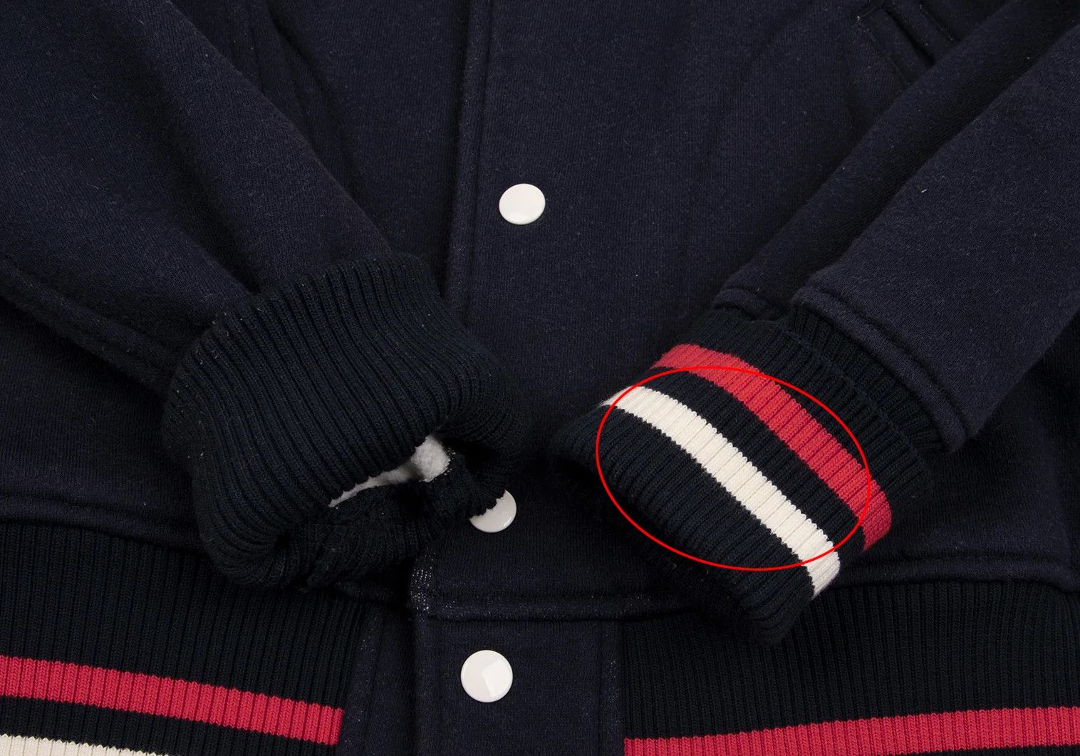 Junya Watanabe Fleece-Lined Sweat Varsity Jacket in Navy, Size L Size US L / EU 52-54 / 3 - 7 Thumbnail