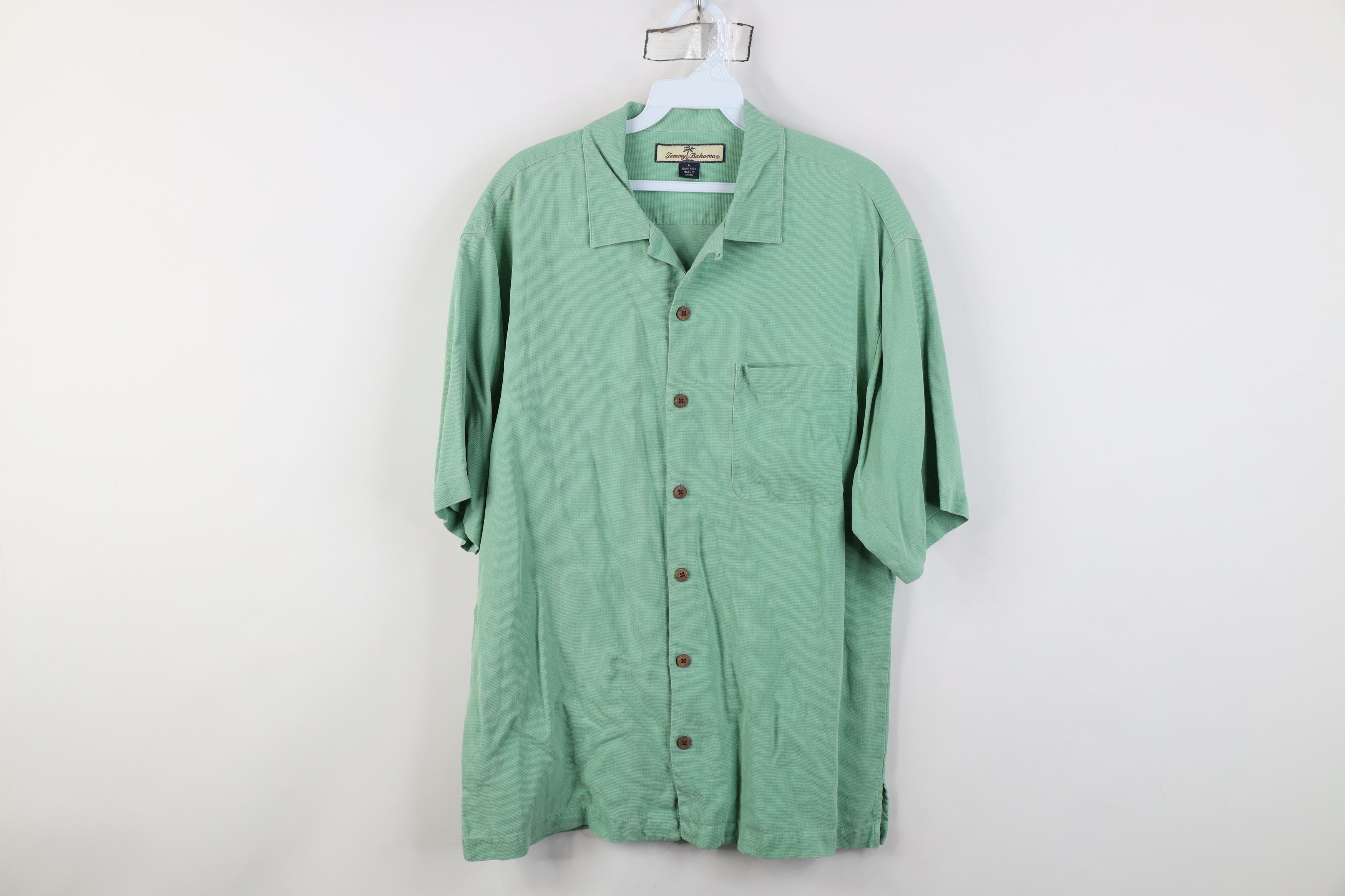 Tommy Bahama Vintage 90s Tommy Bahama Looped Collar Button Shirt Green Size US M / EU 48-50 / 2 - 1 Thumbnail