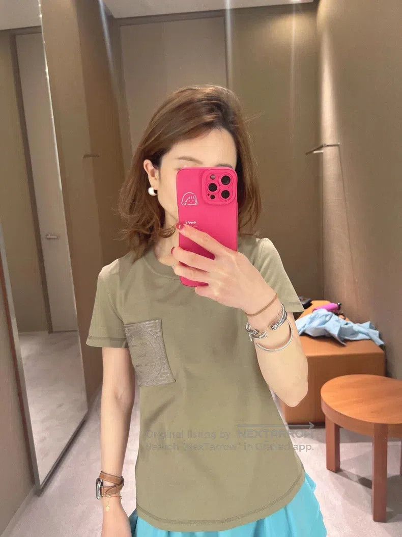 Hermes Hermes Pocket Embroidered Short Sleeve T-Shirt Size XS / US 0-2 / IT 36-38 - 1 Thumbnail