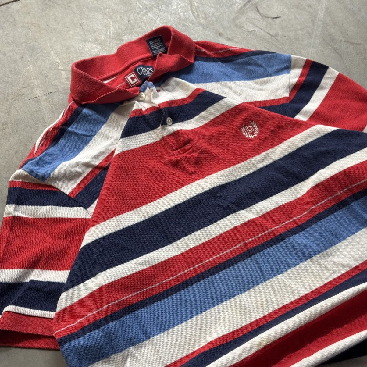 Chaps Ralph Lauren Vintage 90s Y2K Chaps Red Striped Polo Shirt Large Size US L / EU 52-54 / 3 - 2 Thumbnail