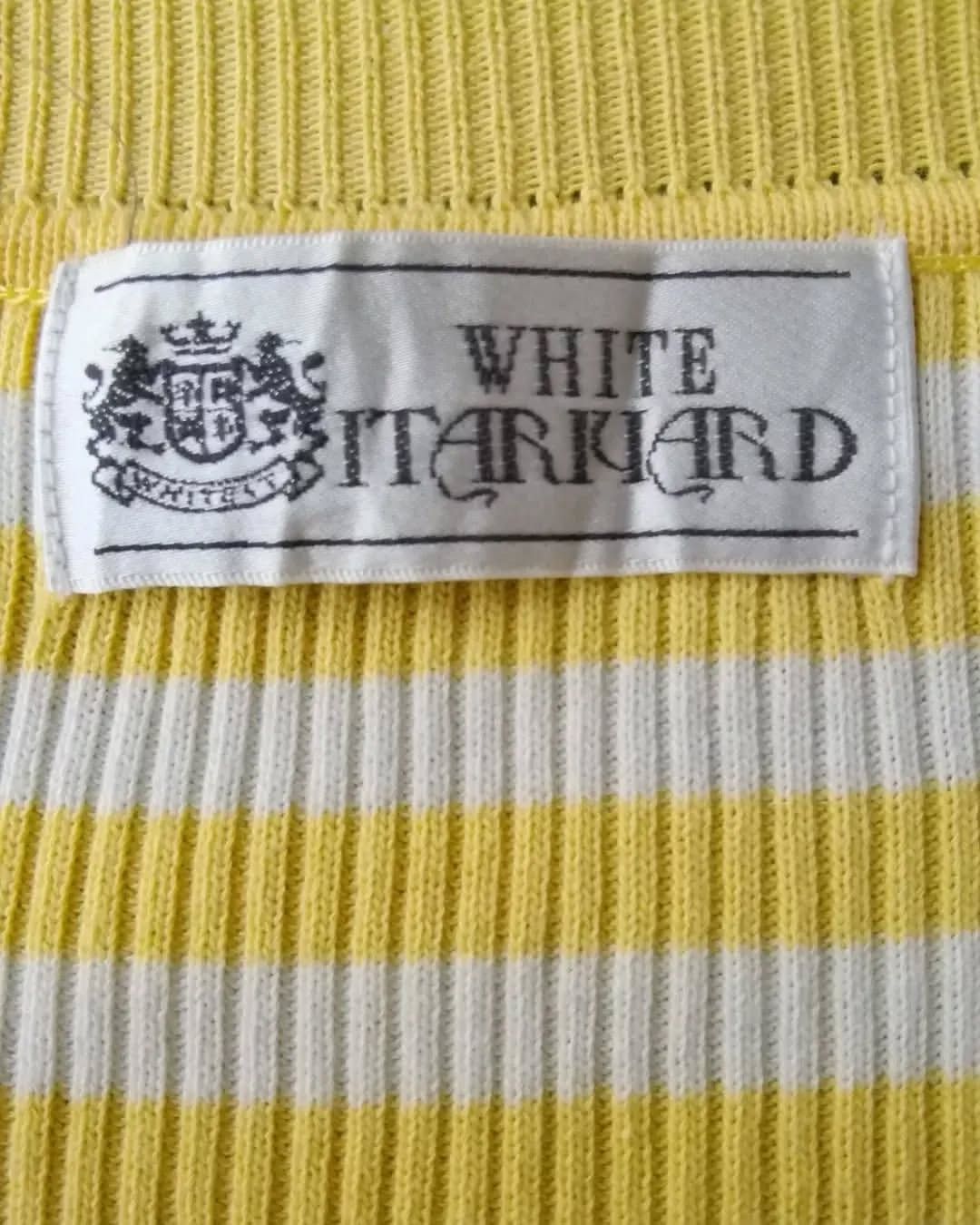 Japanese Brand White Itarkiard Yellow Striped Cardigan Size M / US 6-8 / IT 42-44 - 4 Thumbnail