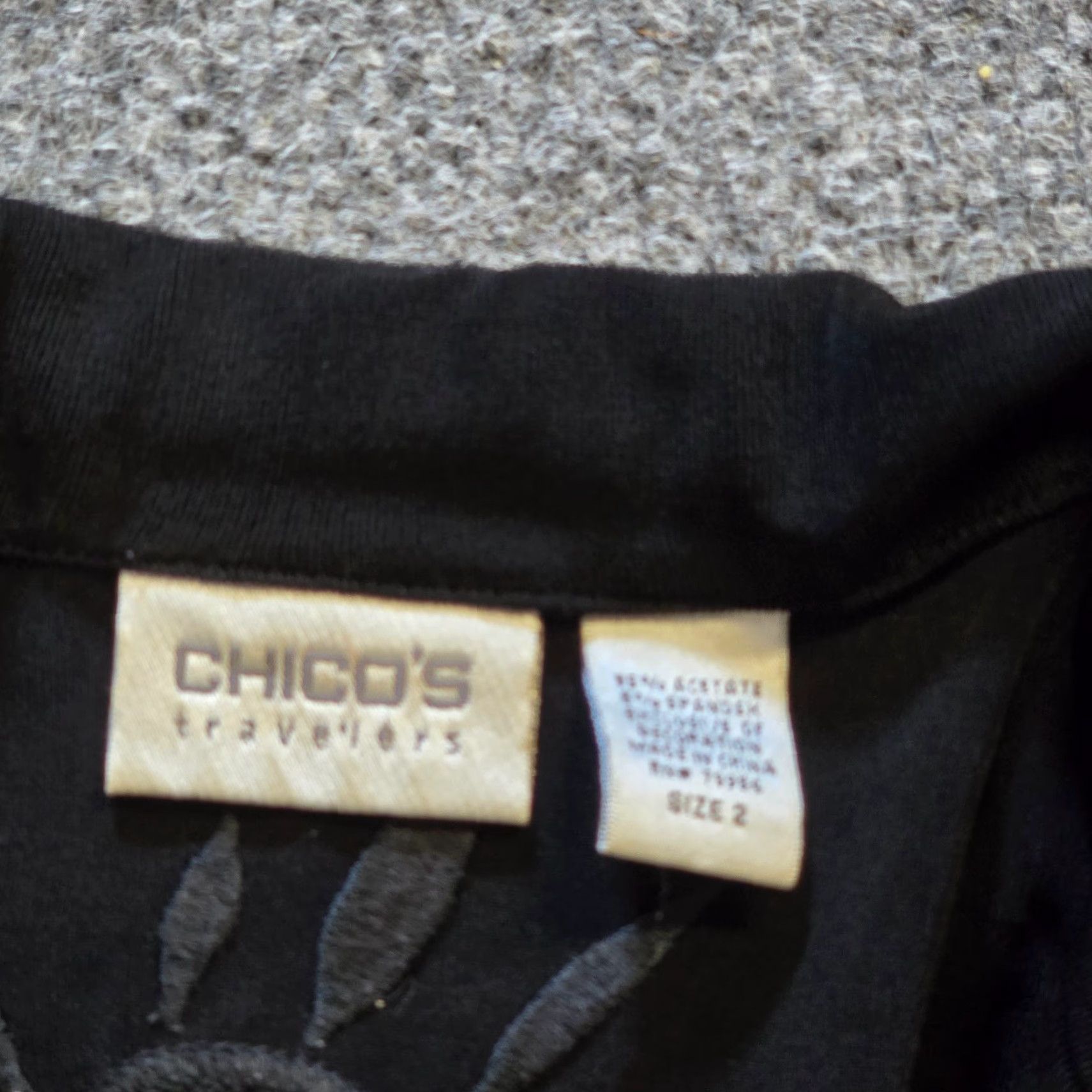 Vintage Chicos Womens Large Black Cardigan Stretch Slinky Witch Goth Career Size L / US 10 / IT 46 - 4 Thumbnail