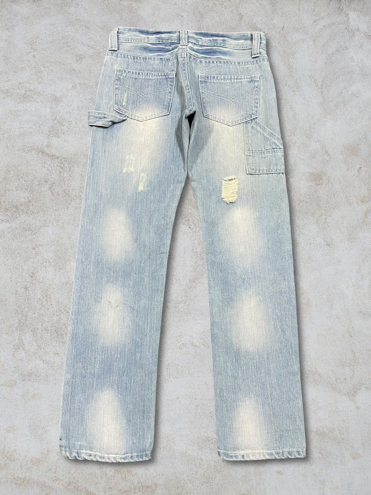 Japanese Brand Vintage Japanese Sick Carpenter Distressed Faded Wash Jeans Size US 31 - 3 Thumbnail