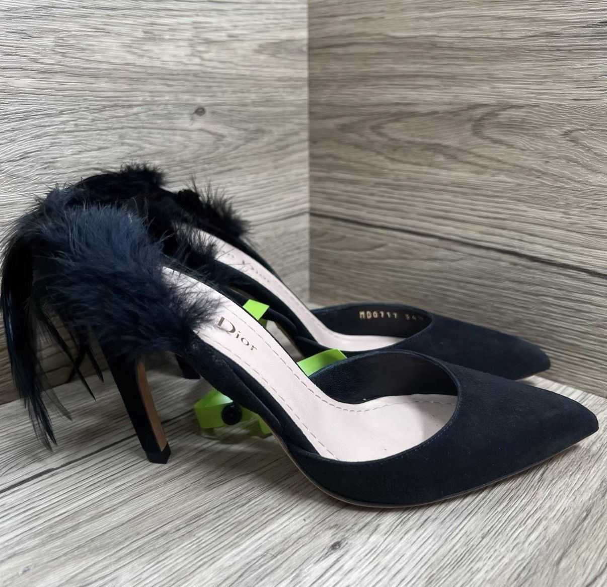 Dior Dior Black Feather High Heels J41 Size US 4.5 / IT 34.5 - 3 Thumbnail