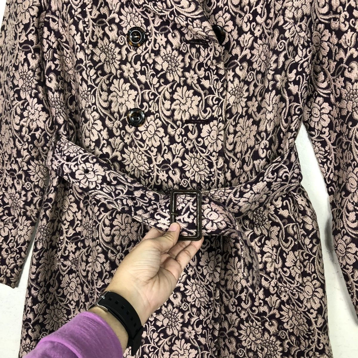 Hysteric Glamour 🔥VINTAGE LONG JACKET HYSTERIC GLAMOUR DOUBLE COLLAR FLORAL Size M / US 6-8 / IT 42-44 - 18 Thumbnail