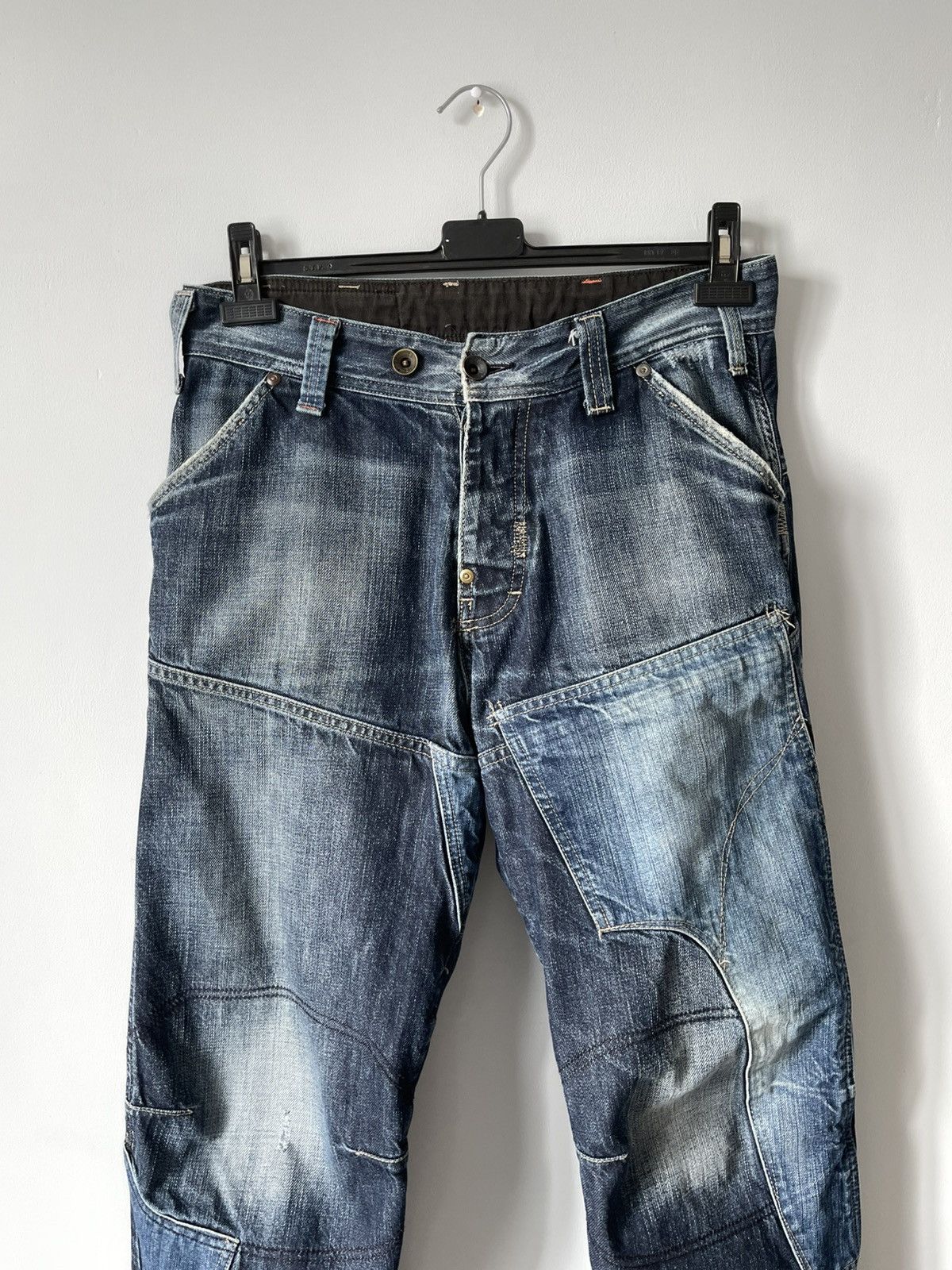 G-Star G-Star Raw Patchwork Double Knee Faded Denim Y2k Jeans Size US 33 - 3 Thumbnail