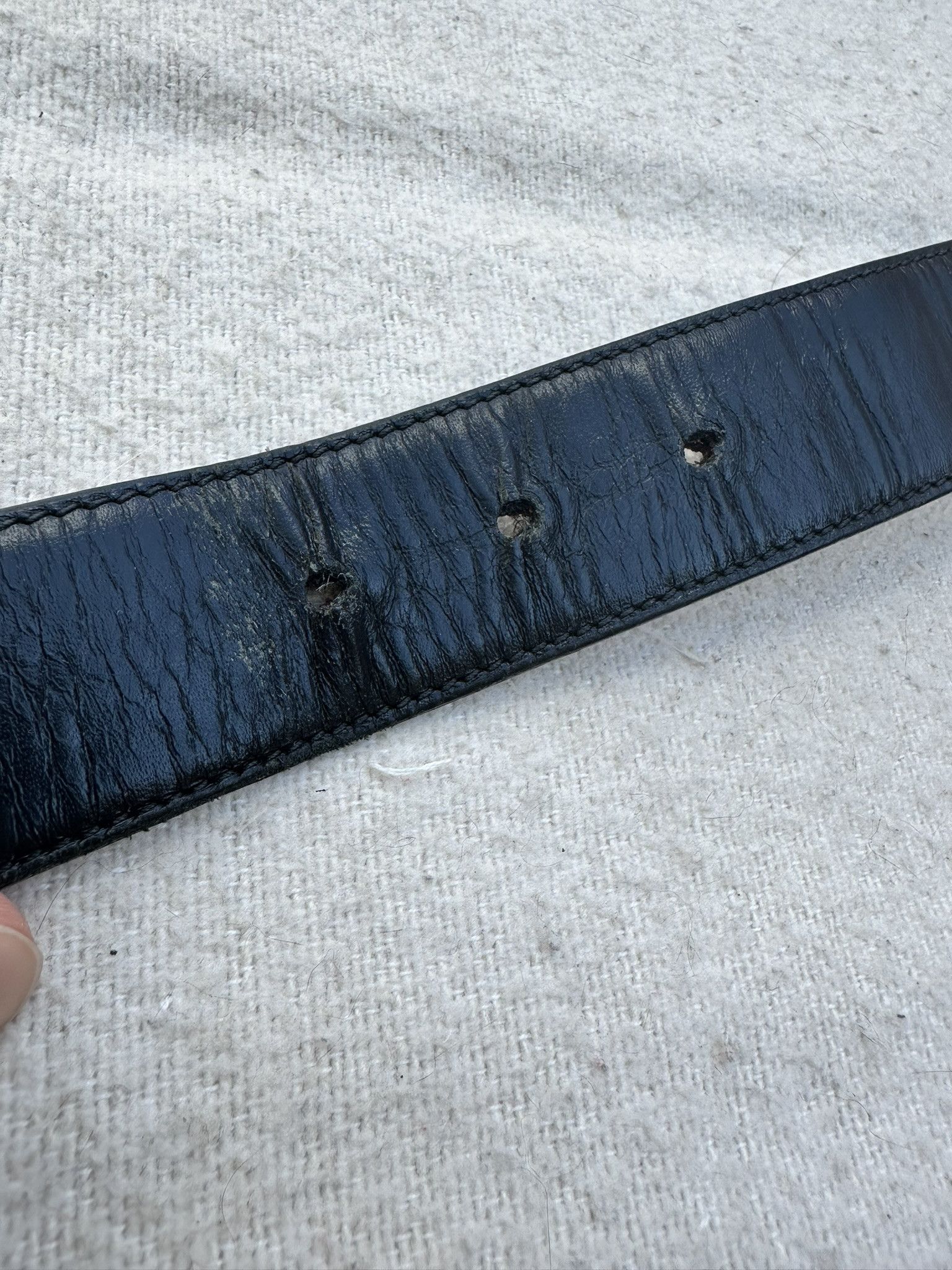 Gucci Belt Vintage G Classic Buckle Logo Black Leather