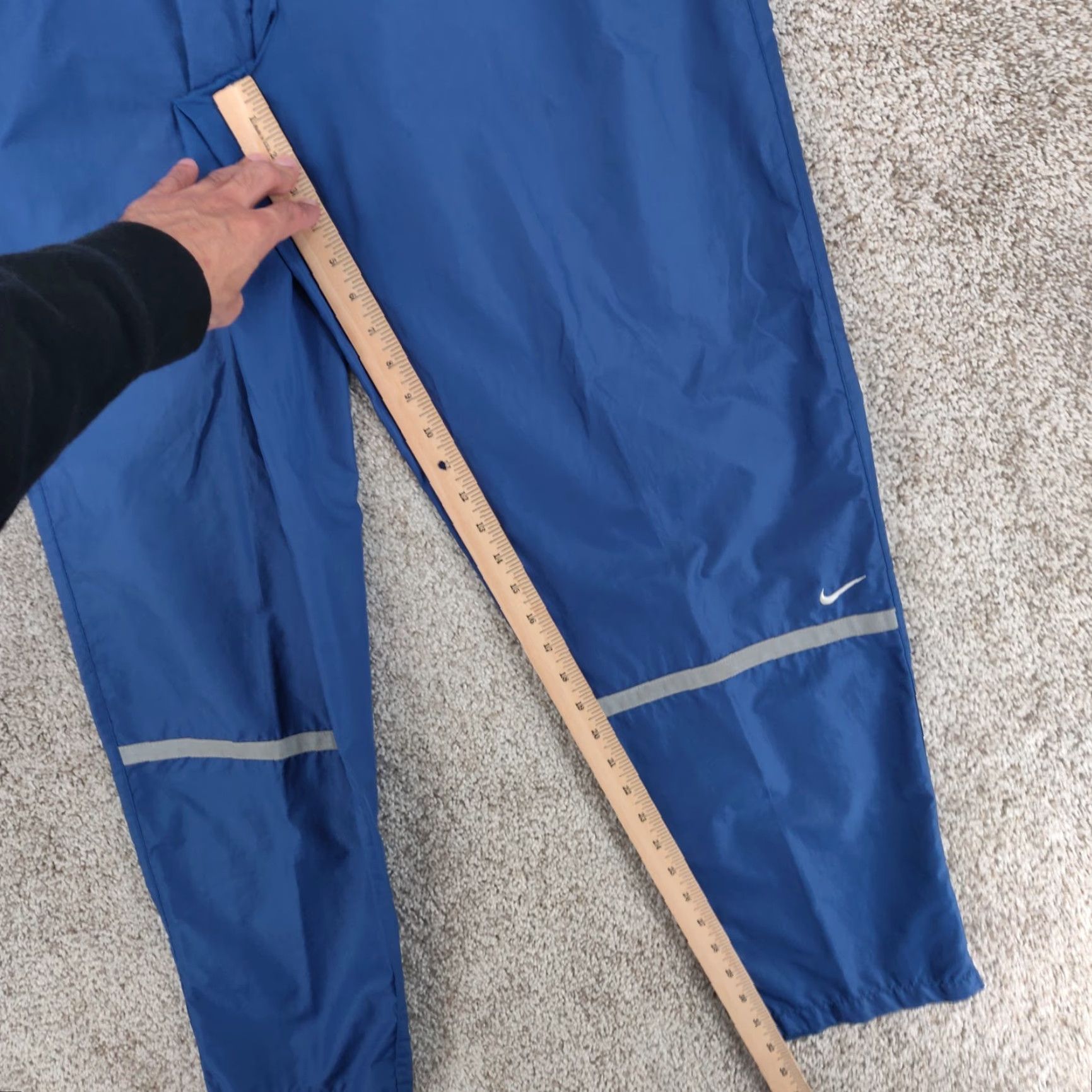 Nike VINTAGE Nike Pants Mens Large Blue Unlined Track Warmup Jogger Ankle Zip Y2k Size US 33 - 3 Thumbnail