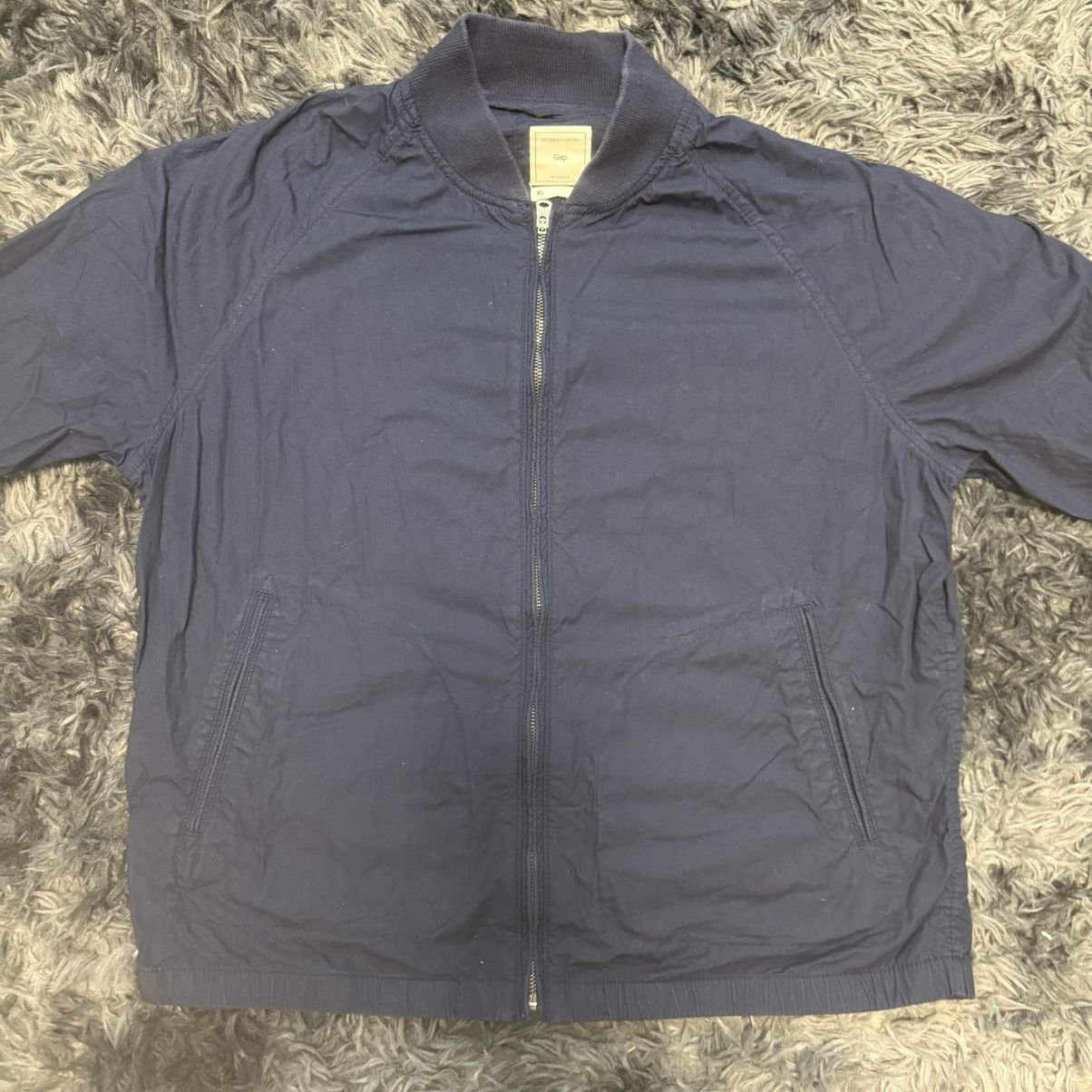 Gap Vintage Navy Blue Lightweight Bomber Jadket Size US XL / EU 56 / 4 - 2 Thumbnail