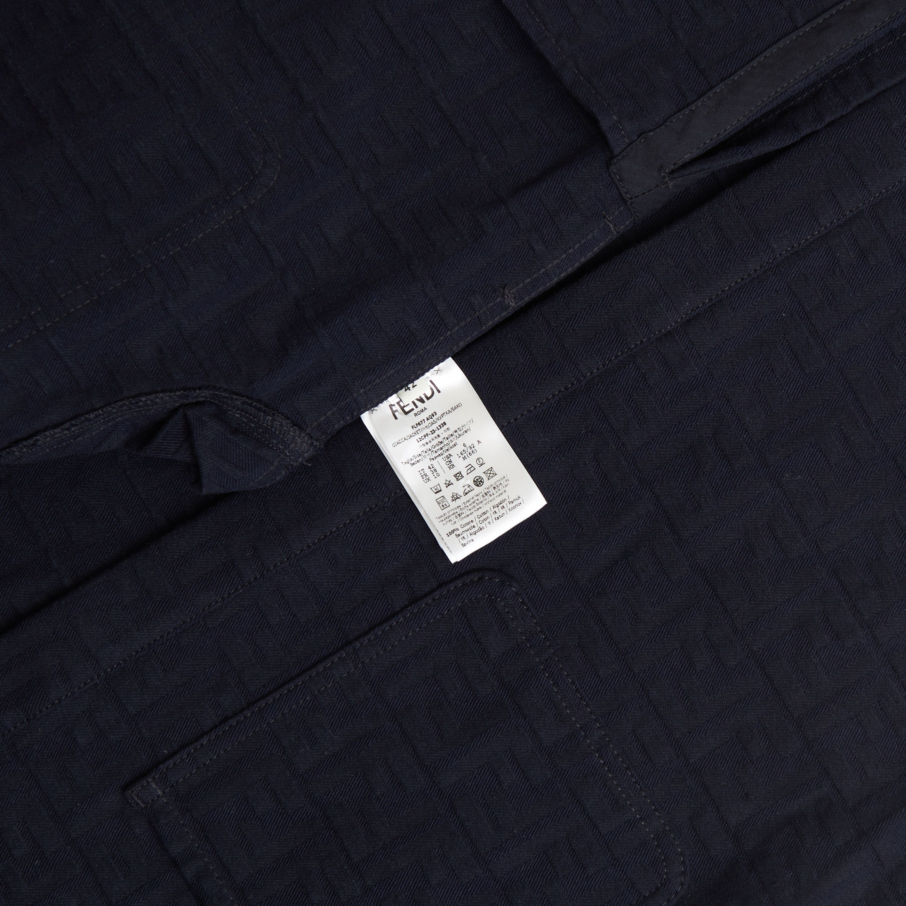 Fendi Go-To Jacket In Blue Jacquard Denim Size L / US 10 / IT 46 - 10 Thumbnail